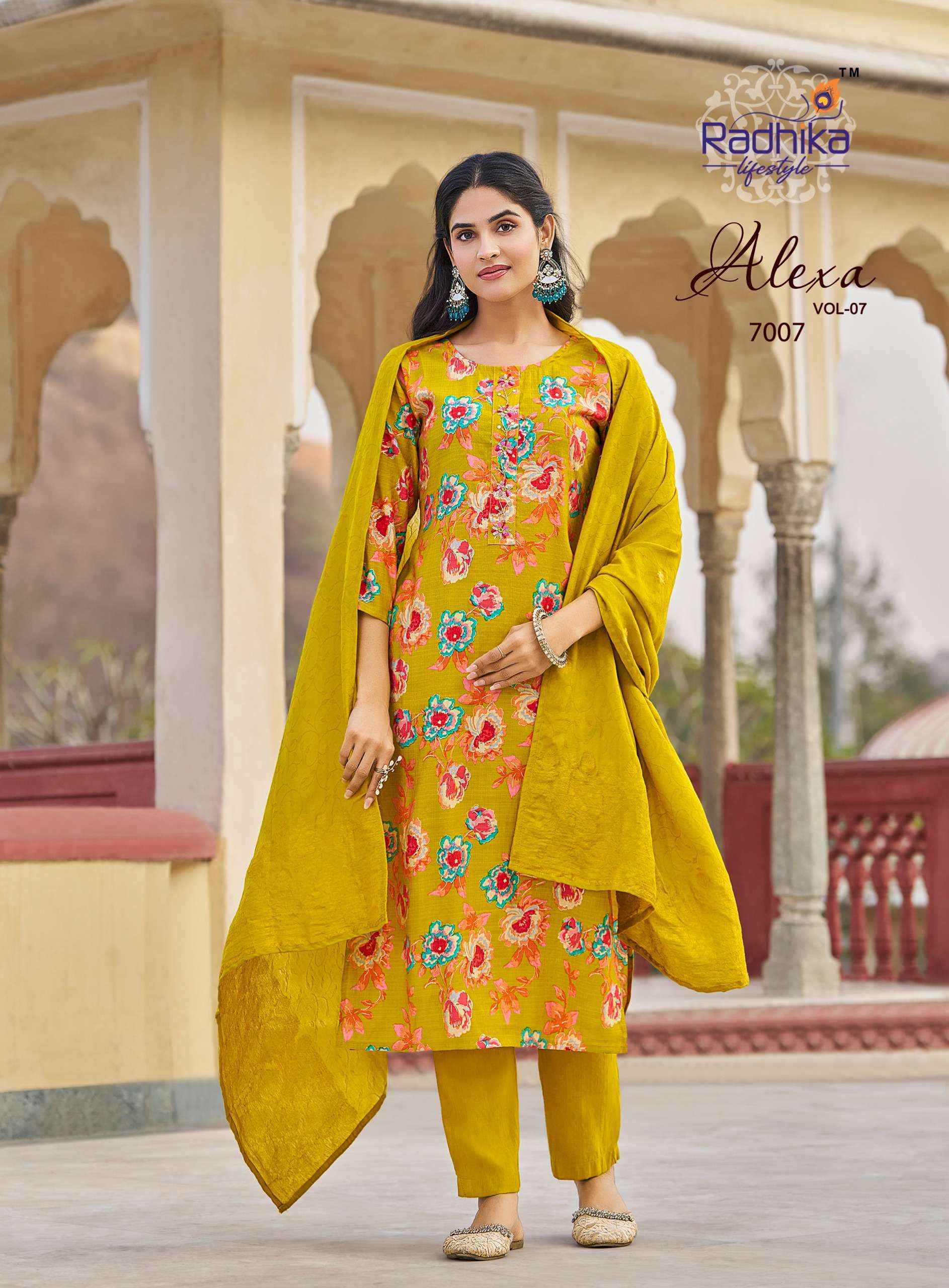 Radhika Lifestyle Alexa Vol-7 Vertican Silk Readymade Suit (8 pcs Catalogue)