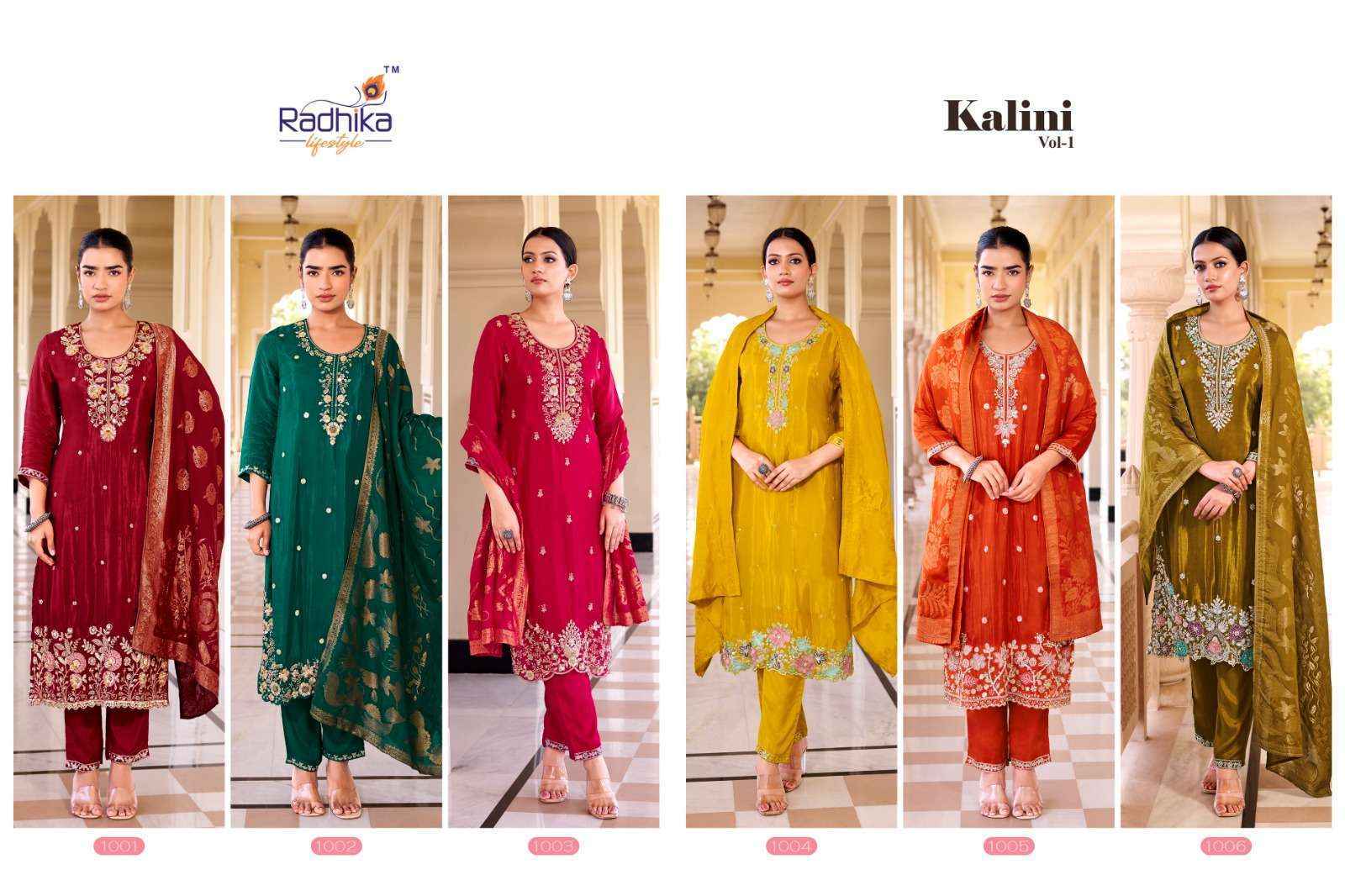 Radhika Lifestyle Kalini Vol-1 Silk Readymade Suit (6 pcs Catalogue)