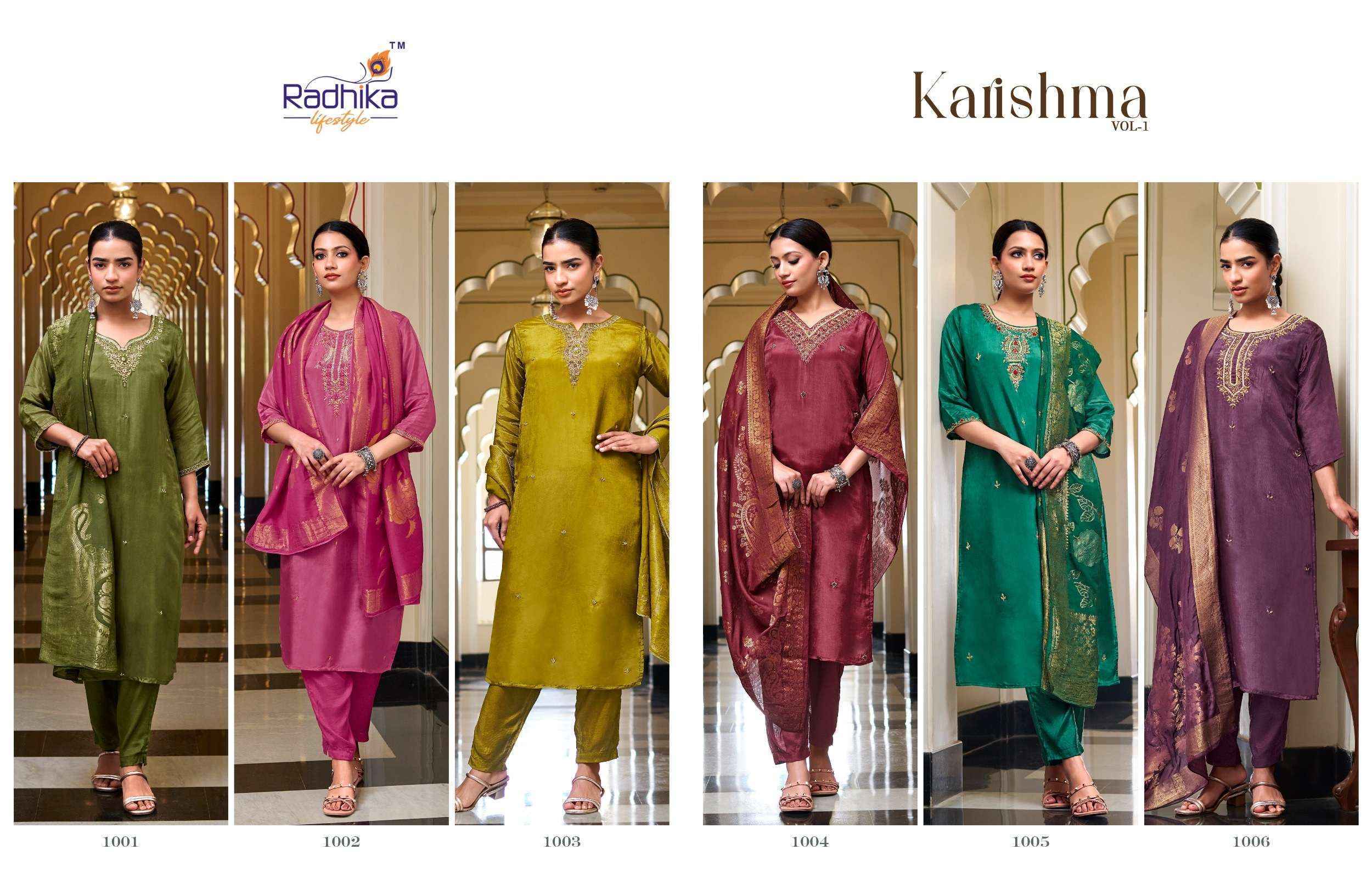 Radhika Lifestyle Karishma Vol-1 Silk Readymadde Suit (6 pcs Catalogue)
