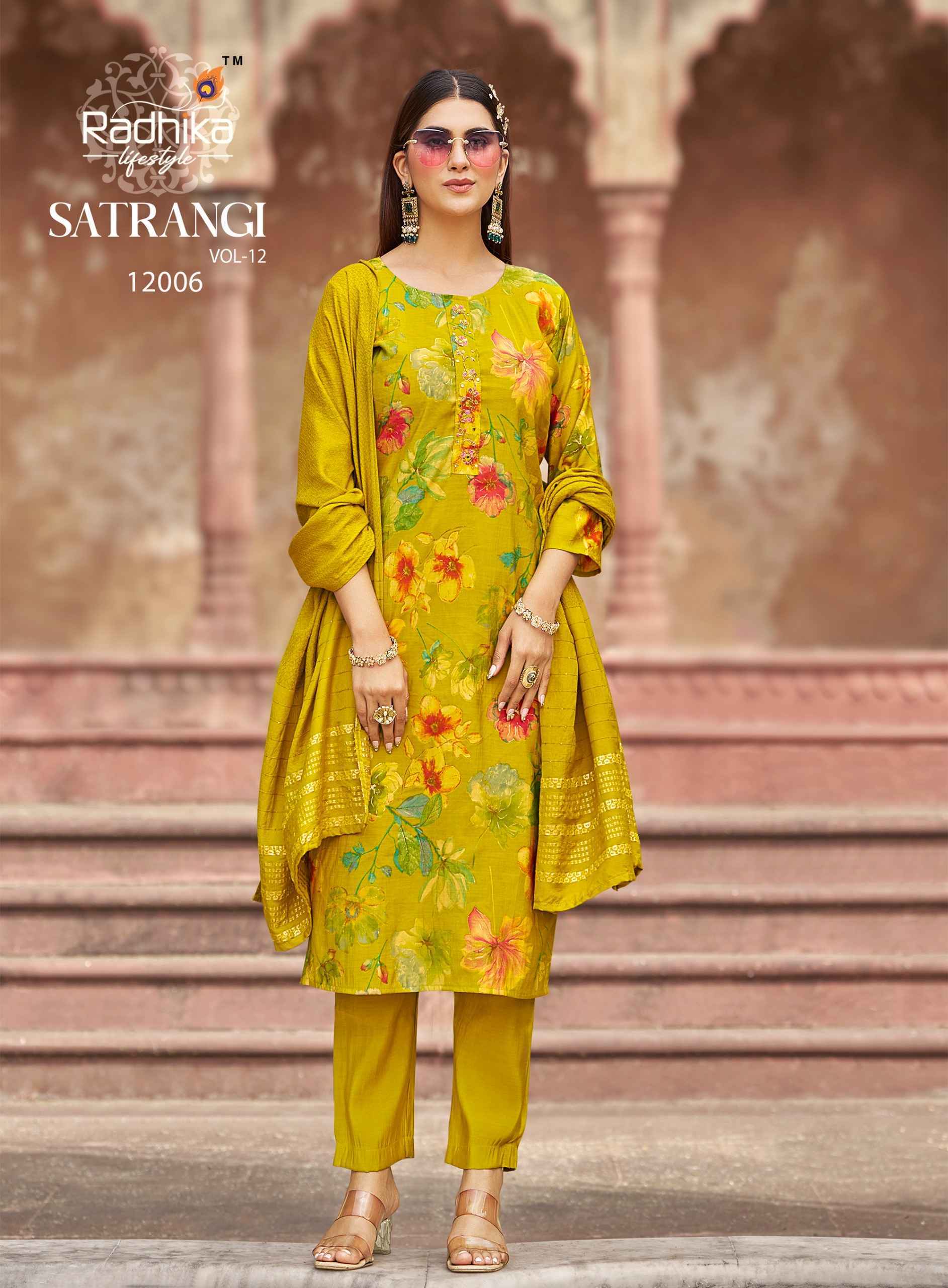 Radhika Lifestyle Satrangi Vol-12 Roman Readymade Suit (6 pcs Catalogue)
