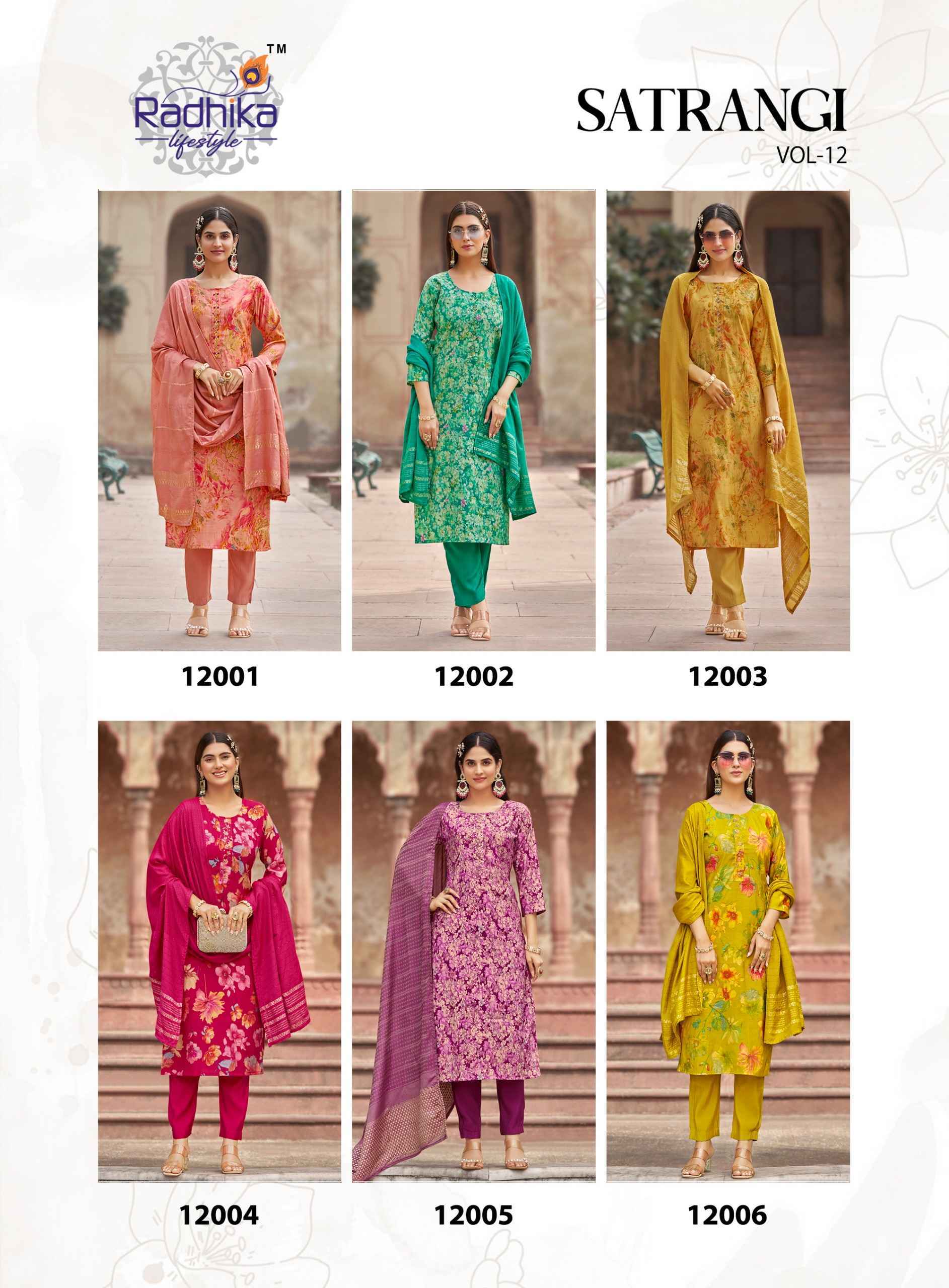 Radhika Lifestyle Satrangi Vol-12 Roman Readymade Suit (6 pcs Catalogue)