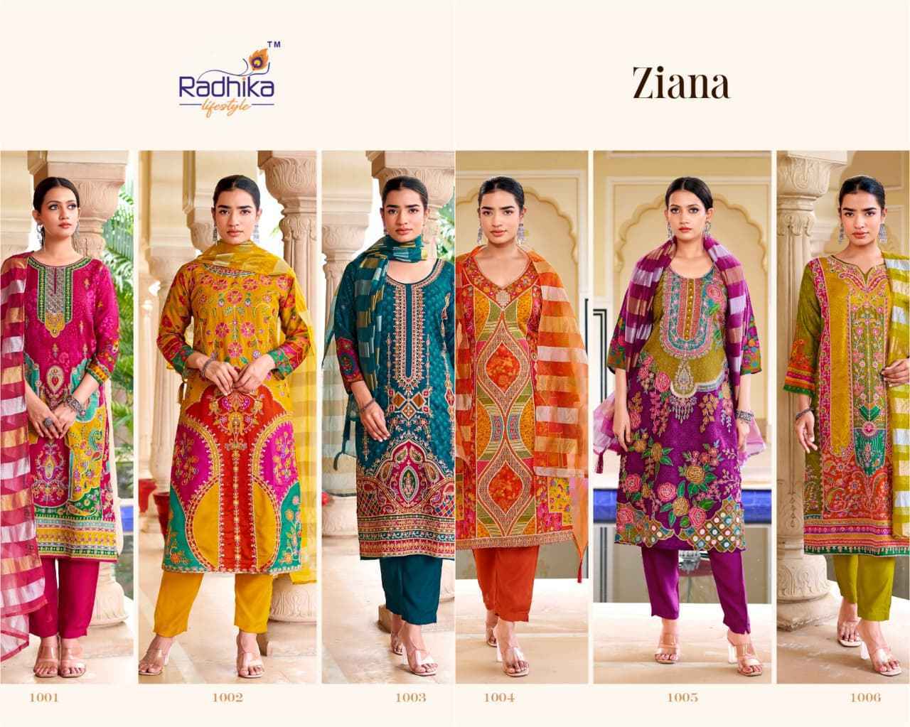 Radhika Lifestyle Ziana Dola Silk Readymade Suit (6 pcs Catalogue)