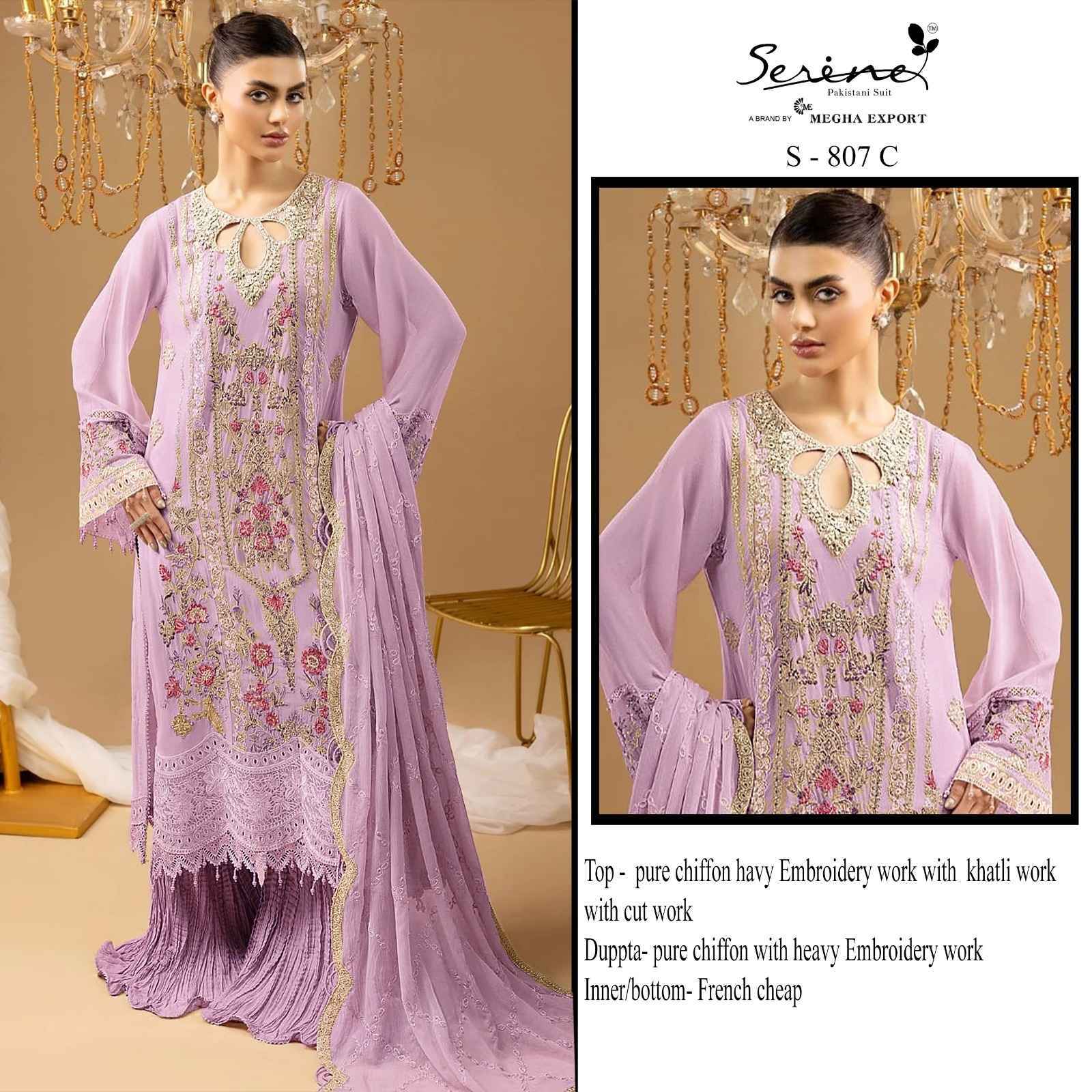 Serine D No S-807 Chiffon Dress Material (4 pcs Catalogue)