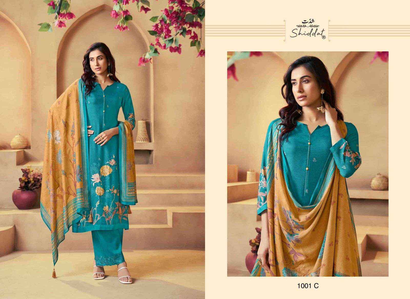 Shiddat Serina-1001 Muslin Dress Material (4 pcs Catalogue)