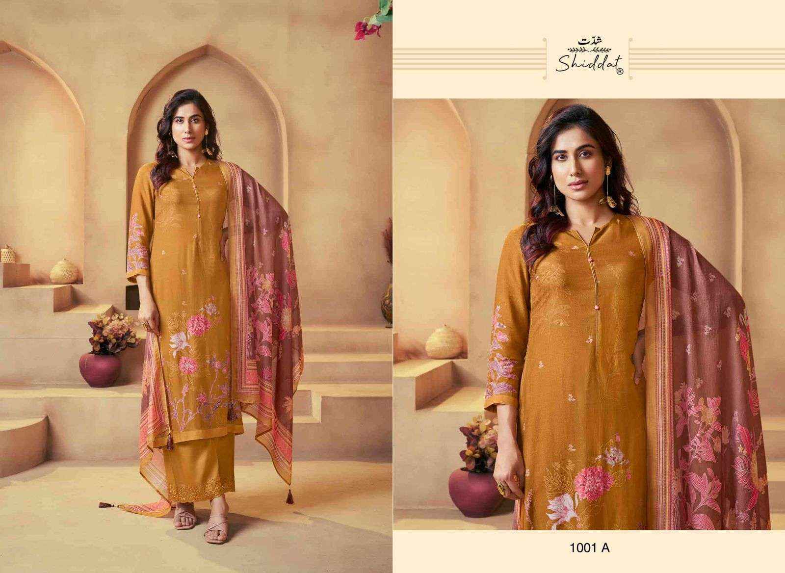 Shiddat Serina-1001 Muslin Dress Material (4 pcs Catalogue)