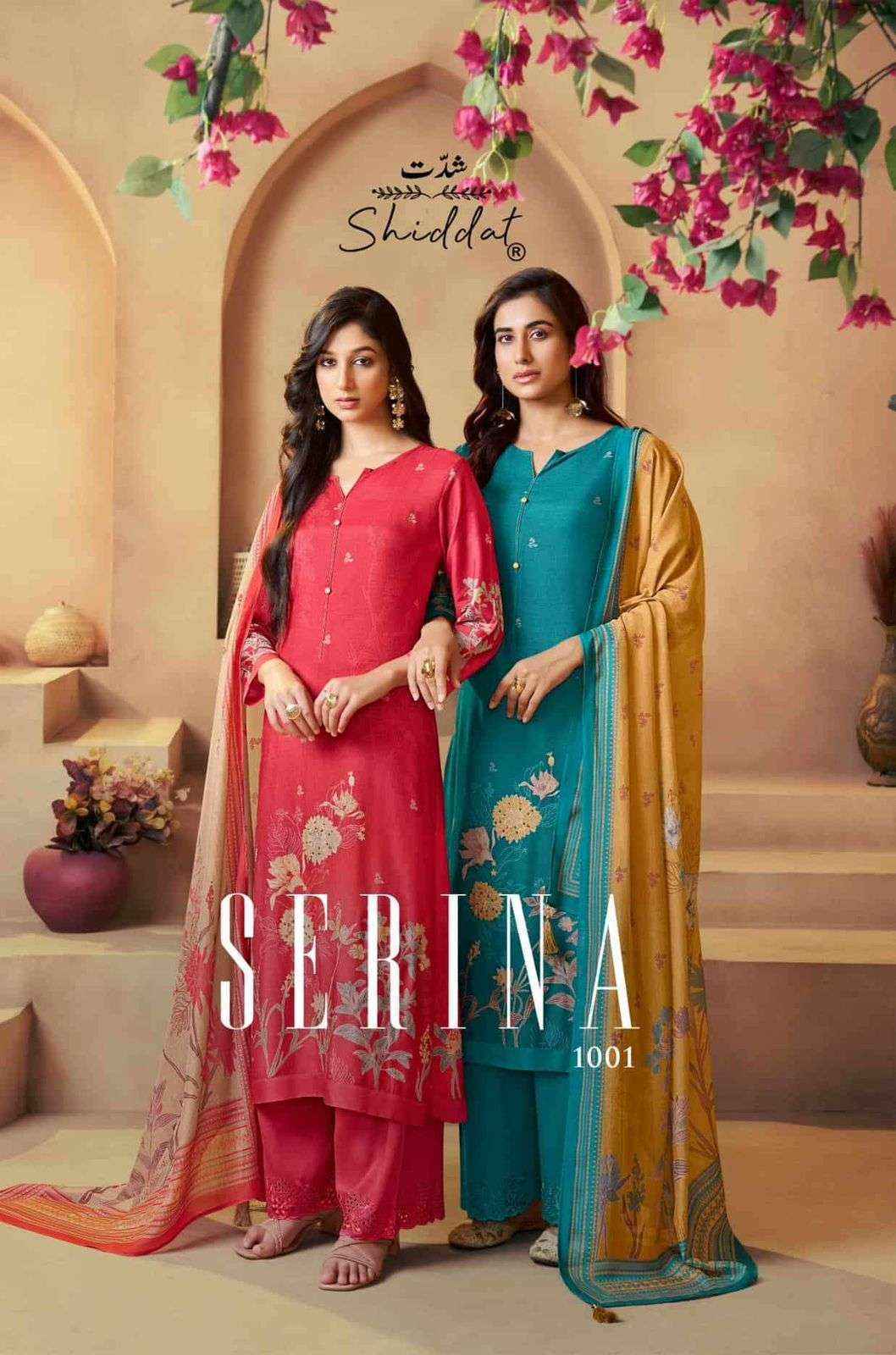 Shiddat Serina-1001 Muslin Dress Material (4 pcs Catalogue)