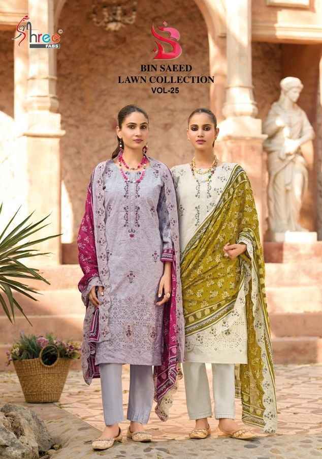 Shree Fabs Bin Saeed Lawn Collection Vol-25 Cotton Dress Material (6 pcs Catalogue)