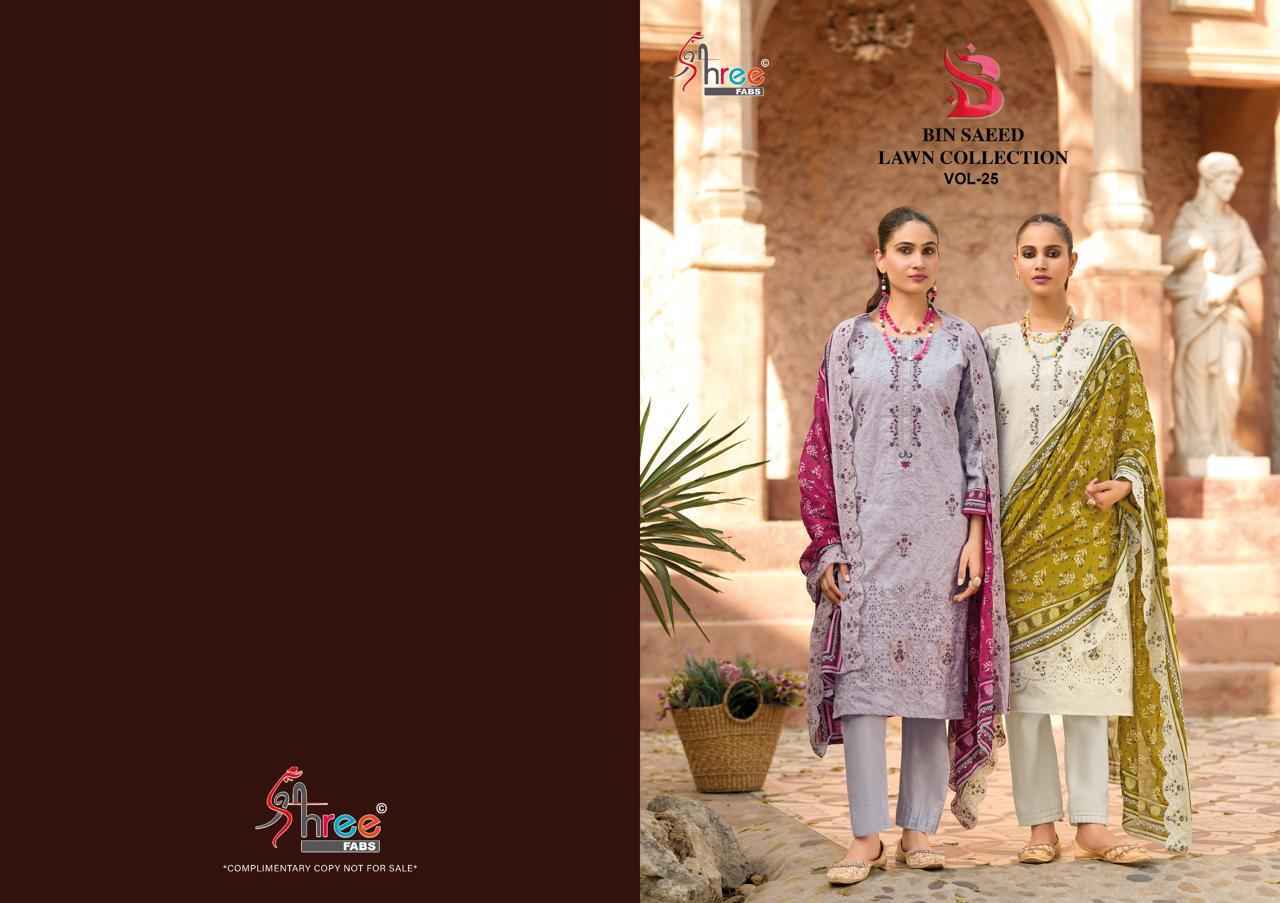 Shree Fabs Bin Saeed Lawn Collection Vol-25 Cotton Dress Material (6 pcs Catalogue)