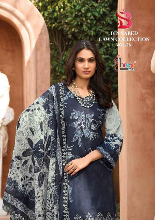 Shree Fabs Bin Saeed Lawn Collection Vol-26 Cotton Dress Material (6 pcs Catalogue)