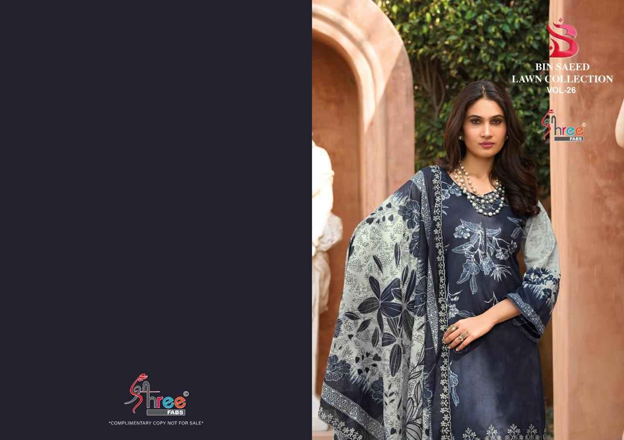 Shree Fabs Bin Saeed Lawn Collection Vol-26 Cotton Dress Material (6 pcs Catalogue)