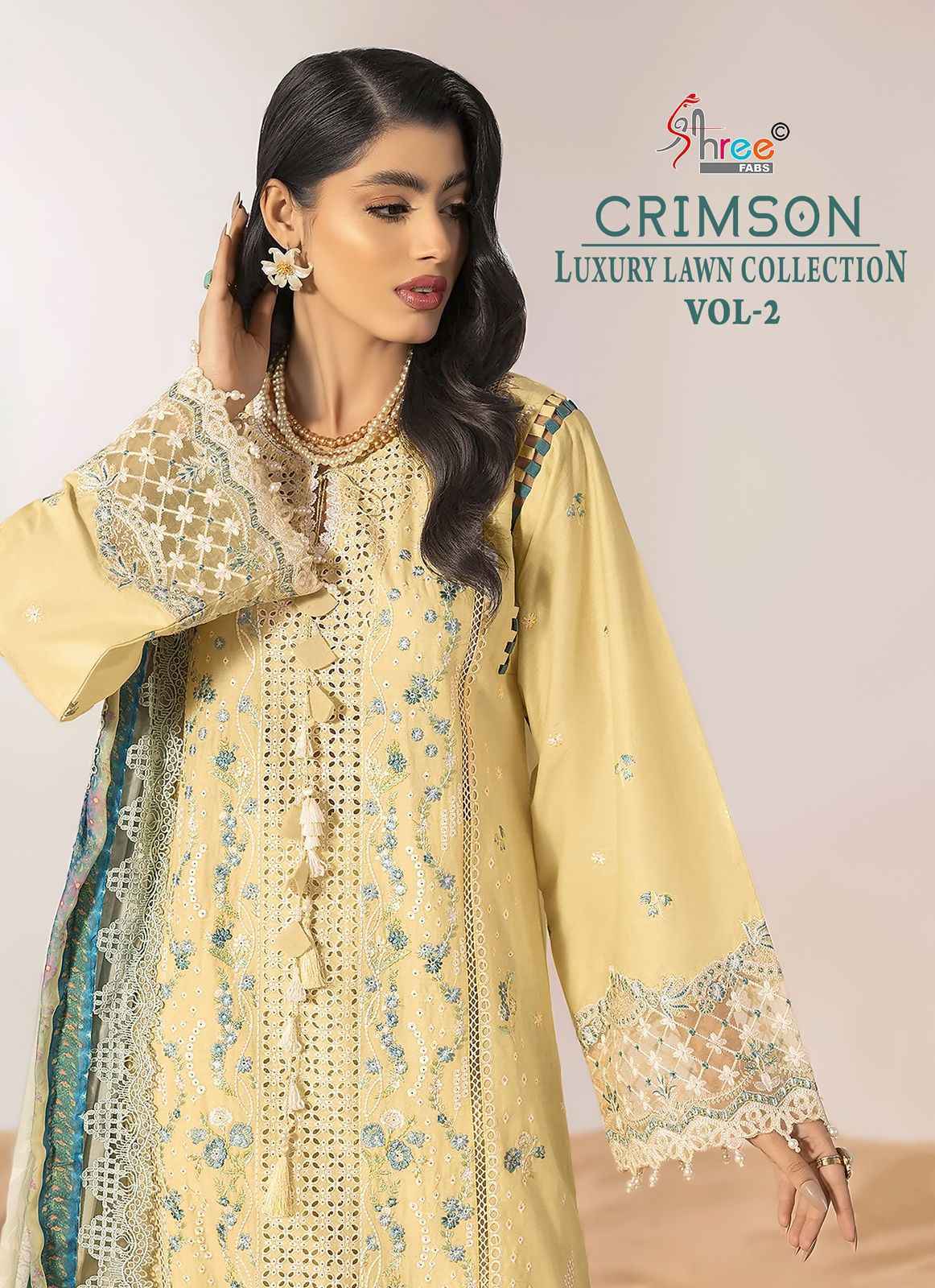 Shree Fabs Crimson Luxury Lawn Collection Vol-2 Cotton Dress Material (5 pcs Catalogue)