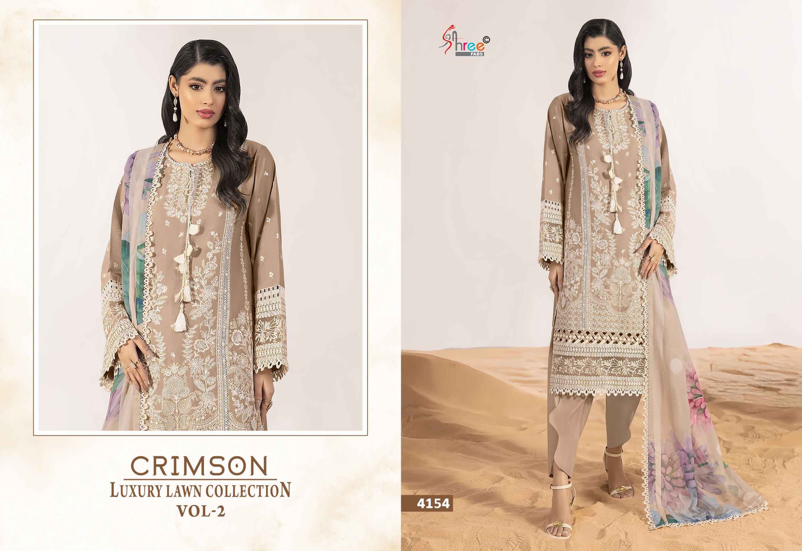 Shree Fabs Crimson Luxury Lawn Collection Vol-2 Cotton Dress Material (5 pcs Catalogue)