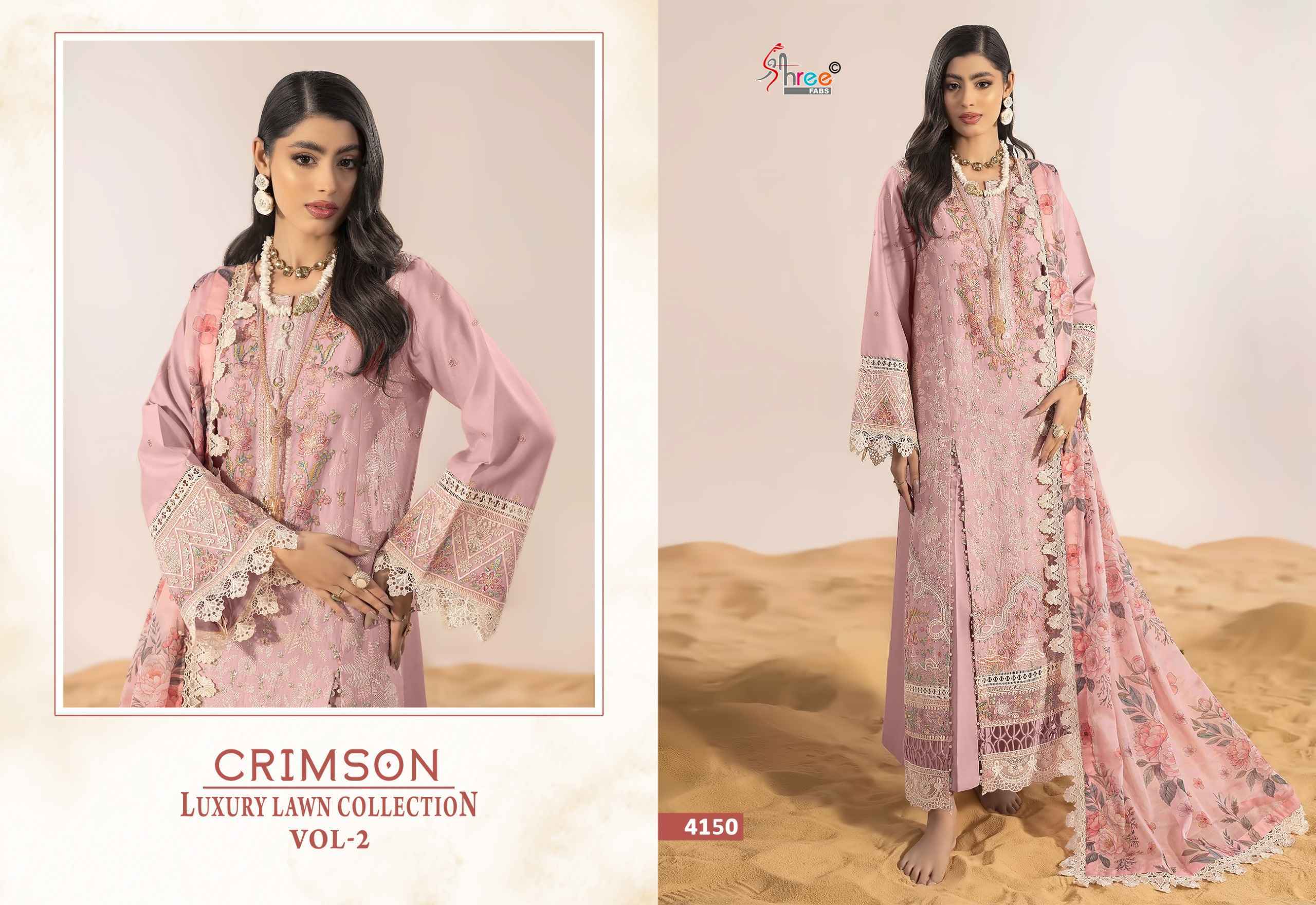 Shree Fabs Crimson Luxury Lawn Collection Vol-2 Cotton Dress Material (5 pcs Catalogue)