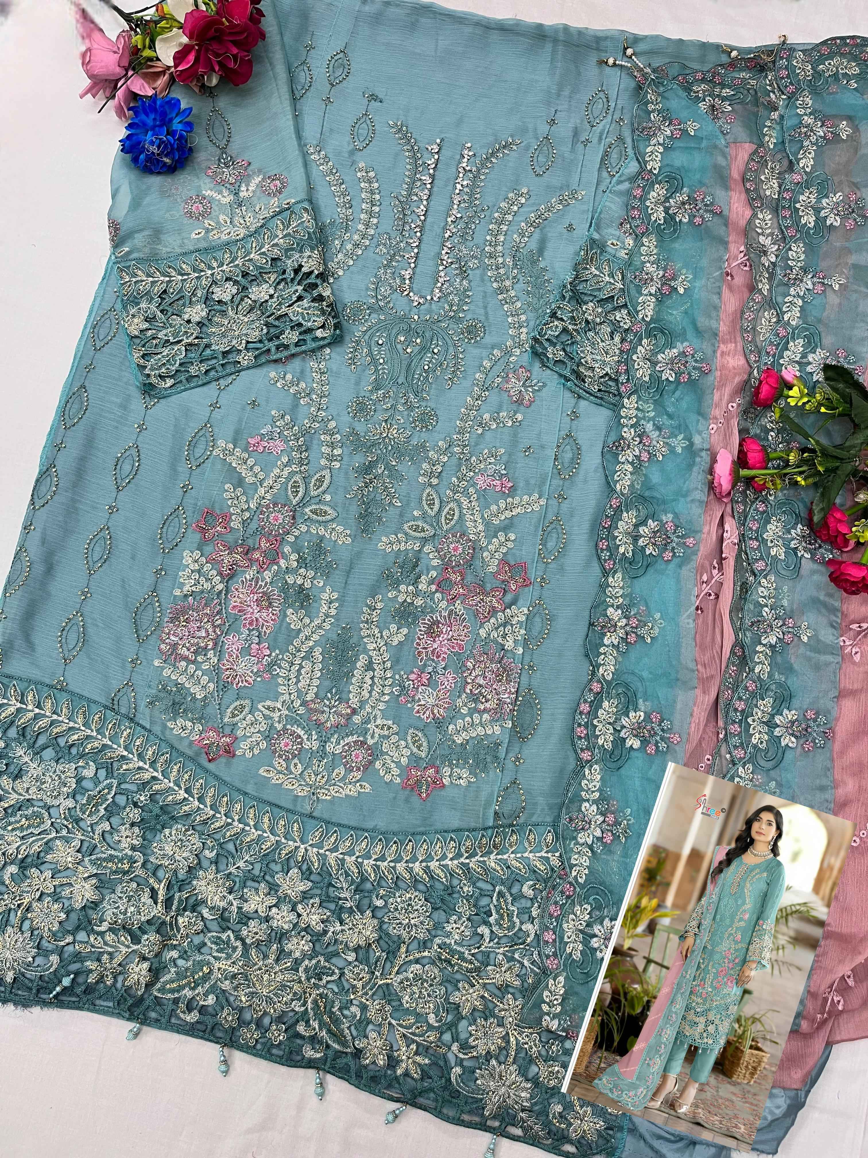 Shree Fabs D No SF-5539 Chiffon Dress Material (4 pcs Catalogue)