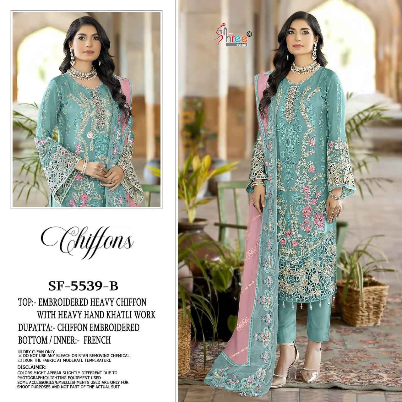 Shree Fabs D No SF-5539 Chiffon Dress Material (4 pcs Catalogue)