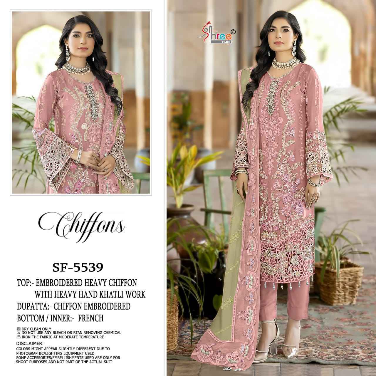 Shree Fabs D No SF-5539 Chiffon Dress Material (4 pcs Catalogue)