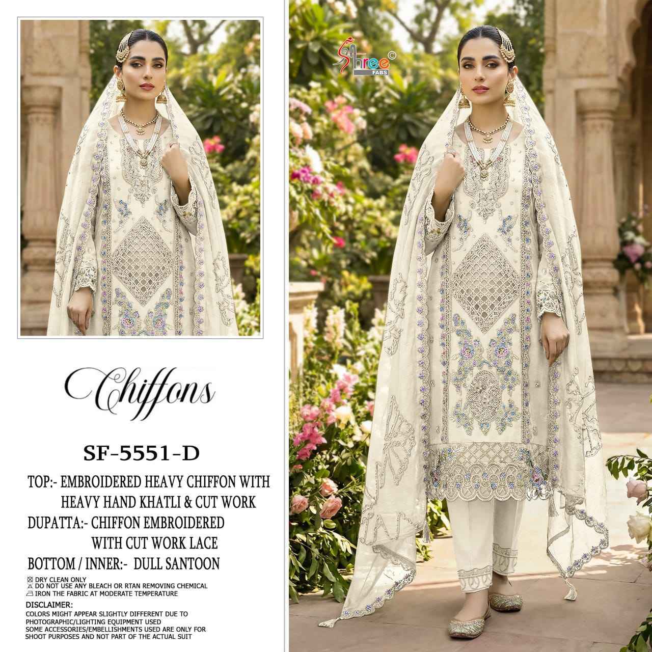 Shree Fabs D No SF-5551 Chiffon Dress Material (4 pcs Catalogue)
