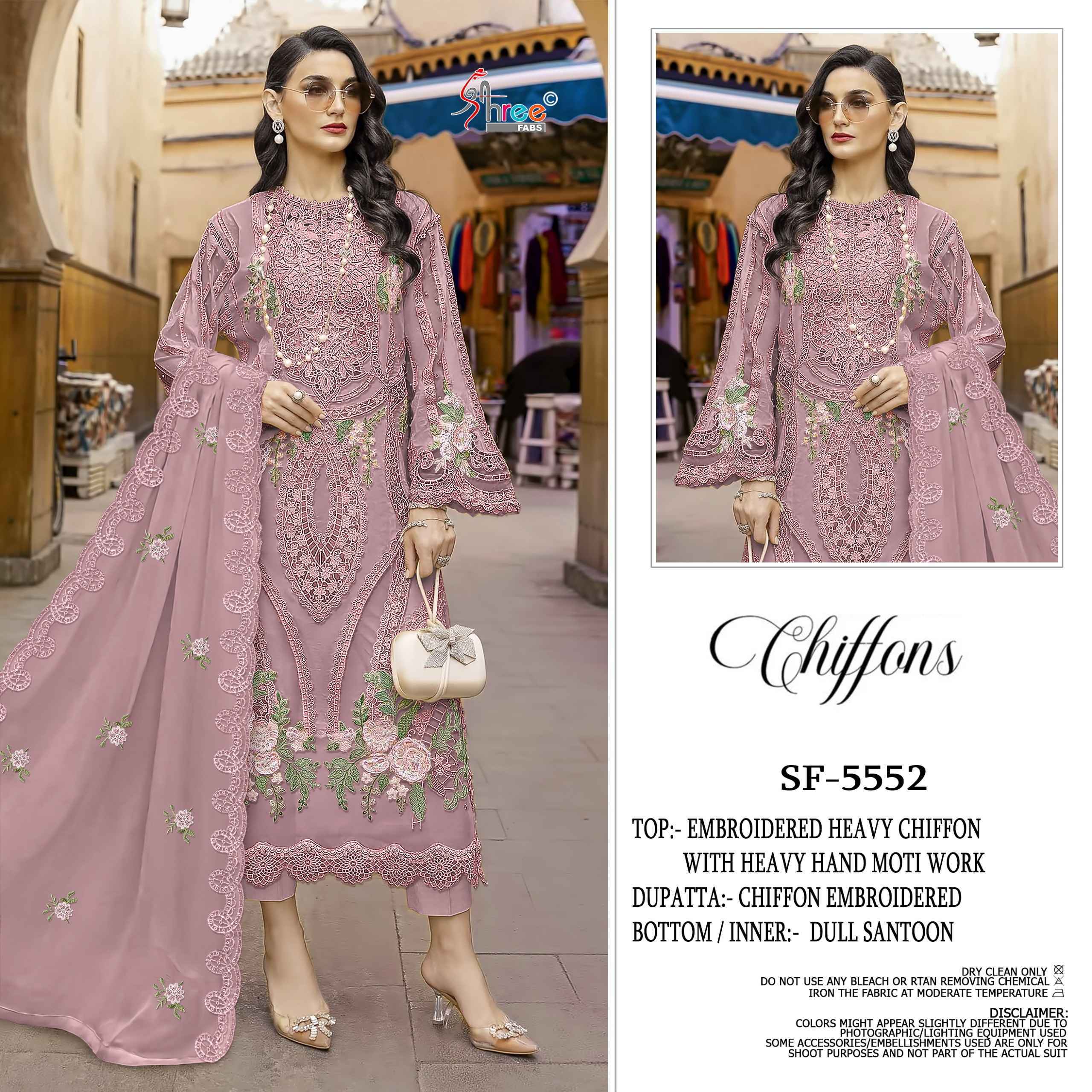 Shree Fabs D No SF-5552 Chiffon Dress Material (4 pcs Catalogue)