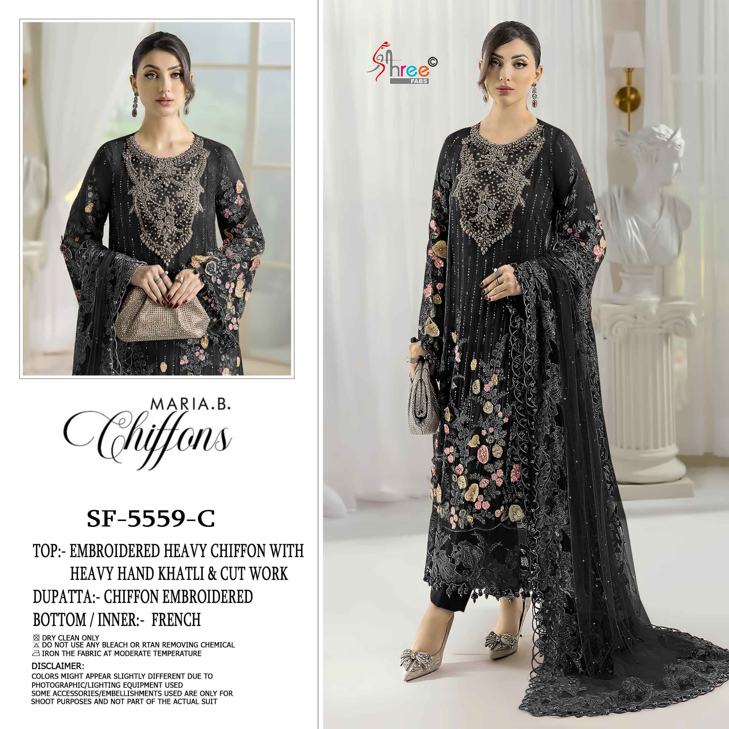 Shree Fabs D No SF-5559 Chiffon Dress Material (4 pcs Catalogue)