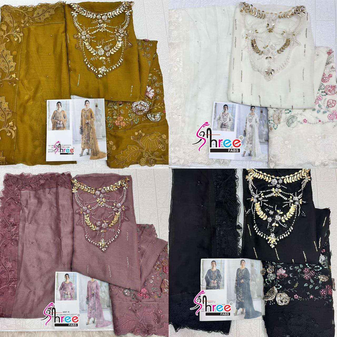 Shree Fabs D No SF-5559 Chiffon Dress Material (4 pcs Catalogue)