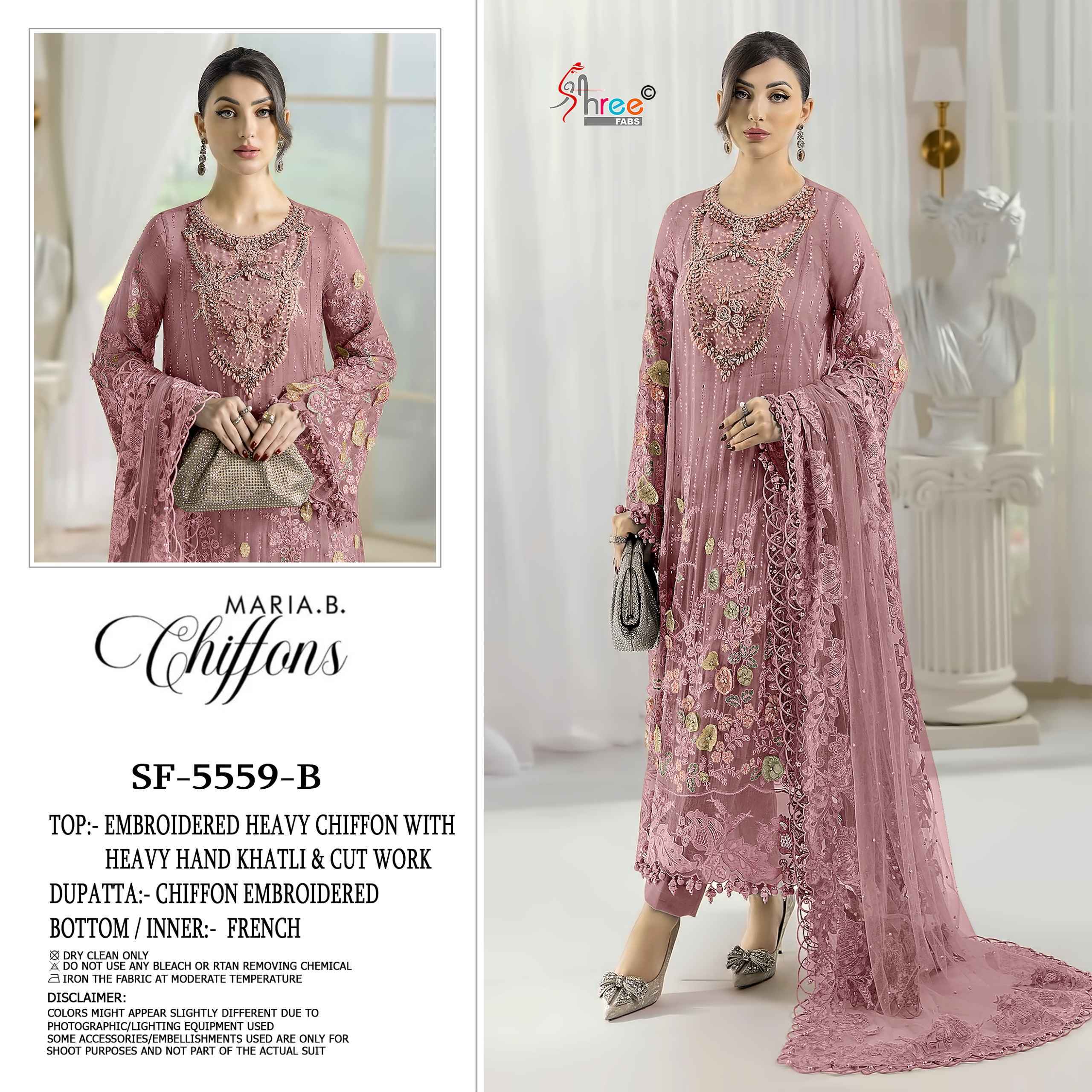 Shree Fabs D No SF-5559 Chiffon Dress Material (4 pcs Catalogue)