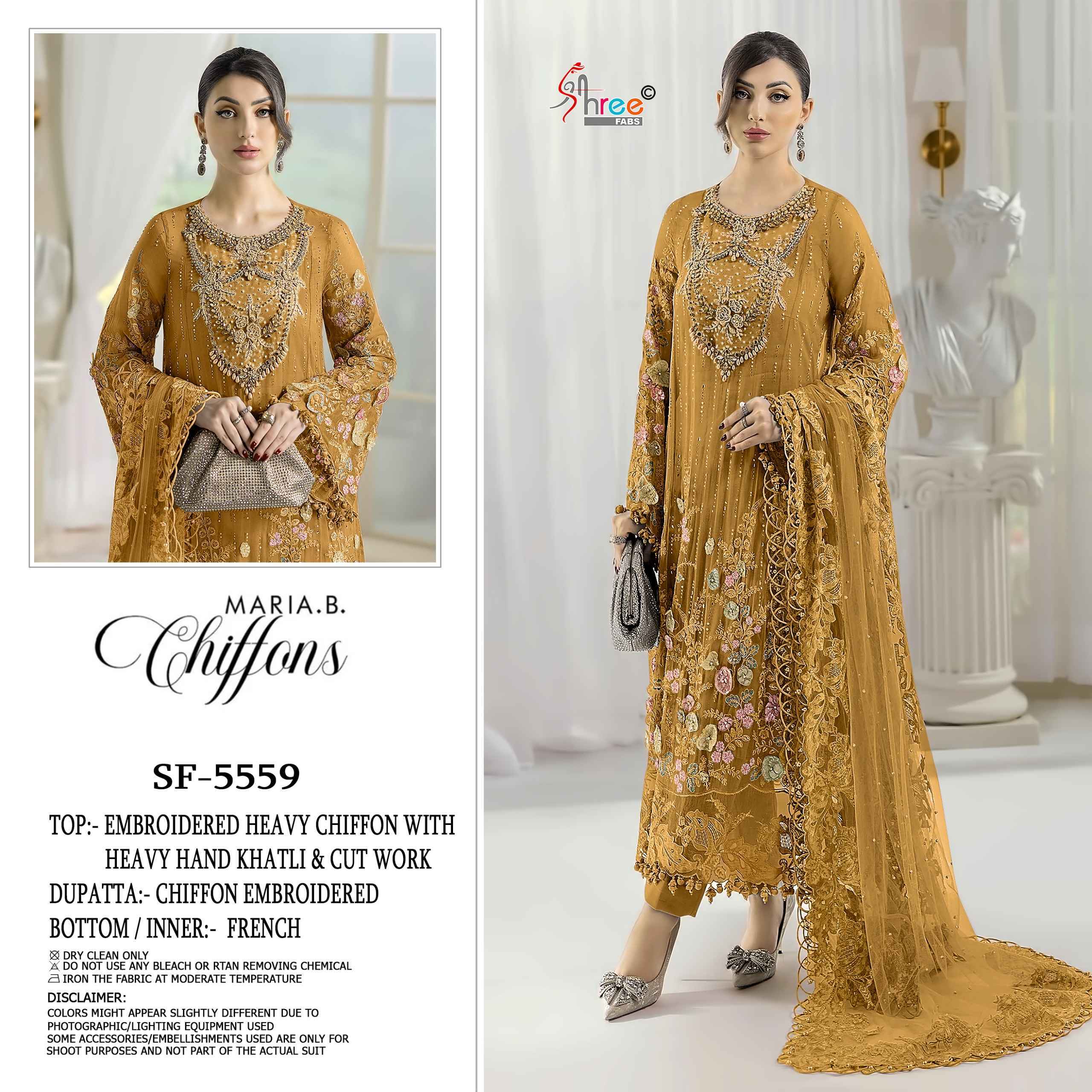 Shree Fabs D No SF-5559 Chiffon Dress Material (4 pcs Catalogue)