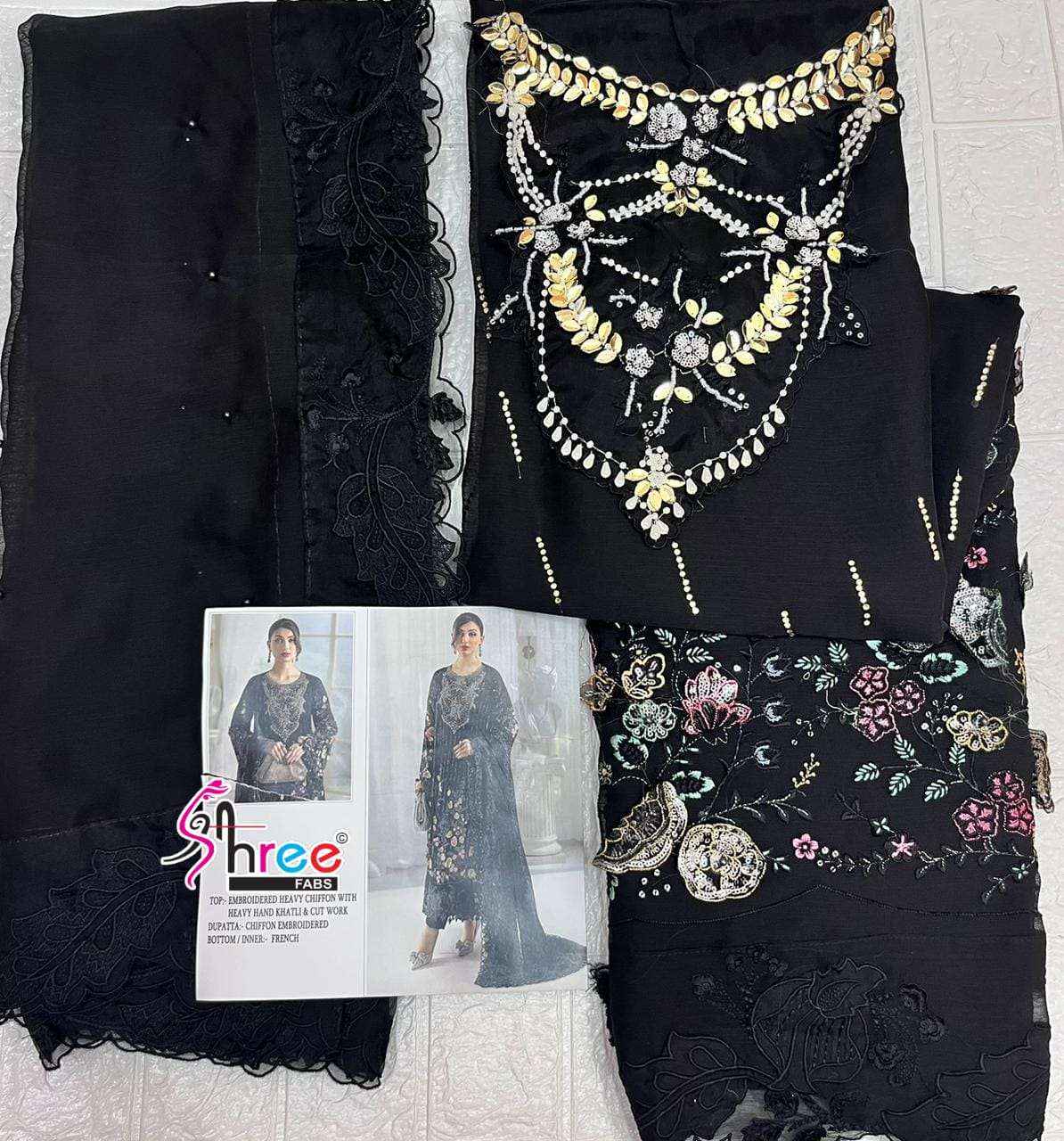 Shree Fabs D No SF-5559 Chiffon Dress Material (4 pcs Catalogue)