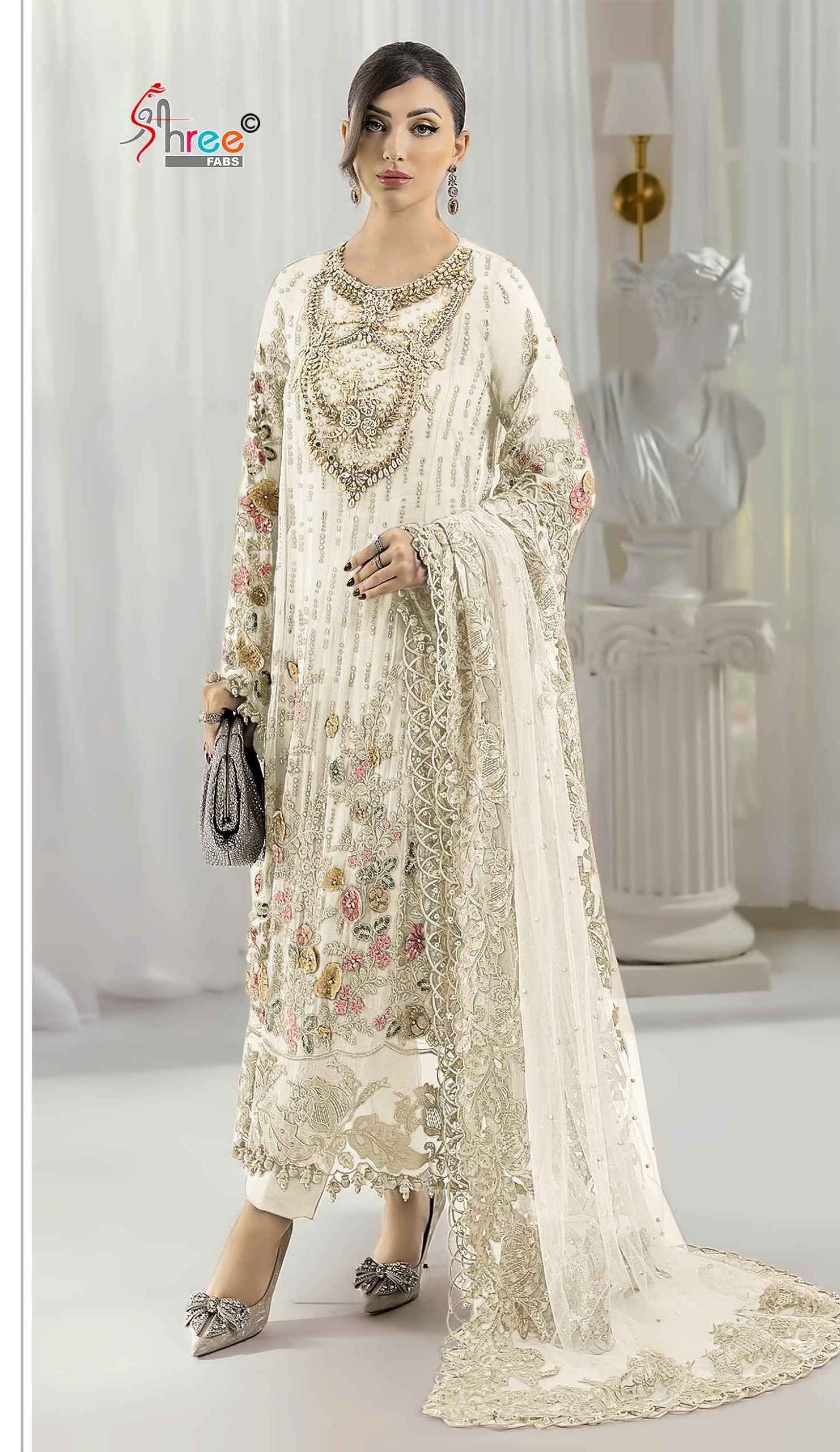 Shree Fabs D No SF-5559 Chiffon Dress Material (4 pcs Catalogue)