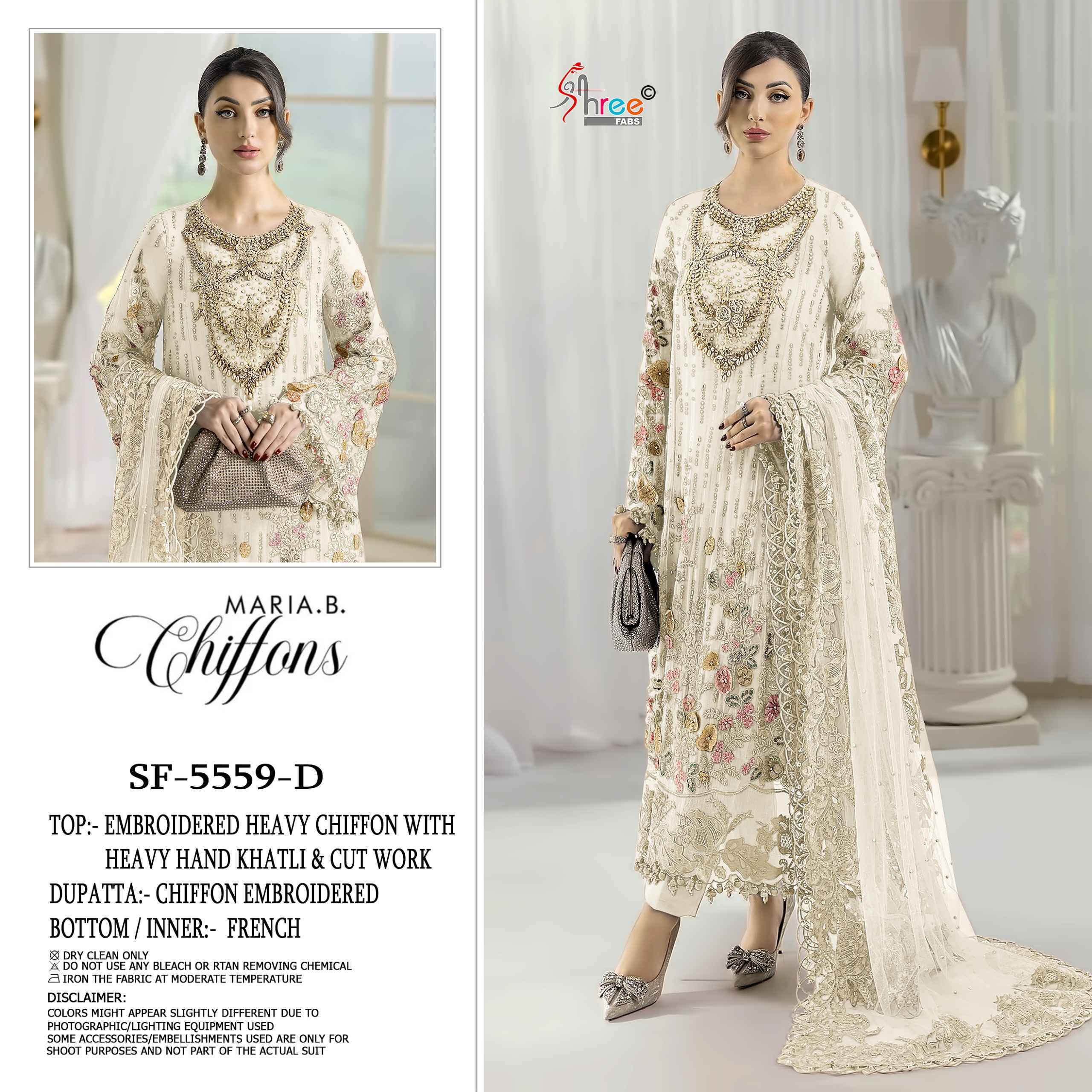 Shree Fabs D No SF-5559 Chiffon Dress Material (4 pcs Catalogue)