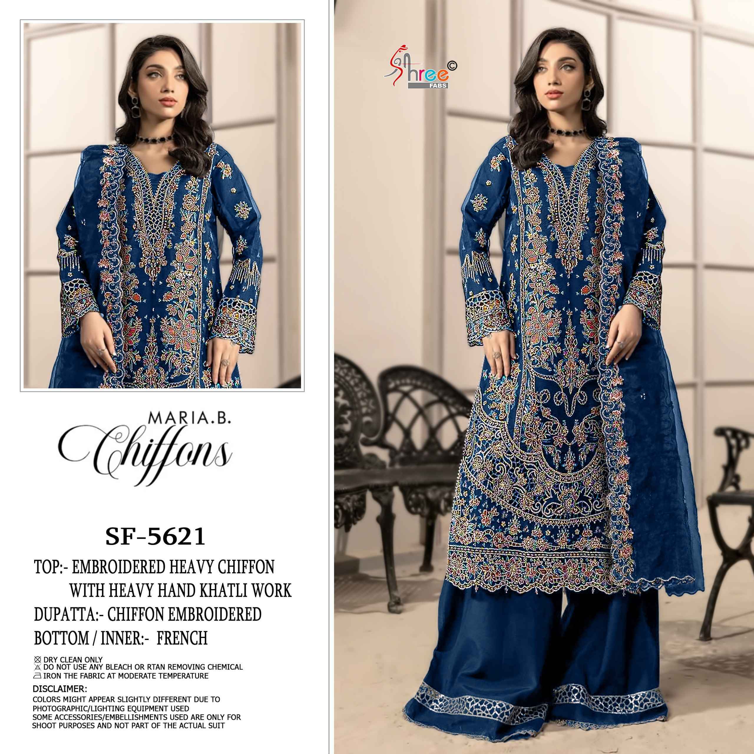 Shree Fabs D No SF-5621 Chiffon Dress Material (4 pcs Catalogue)