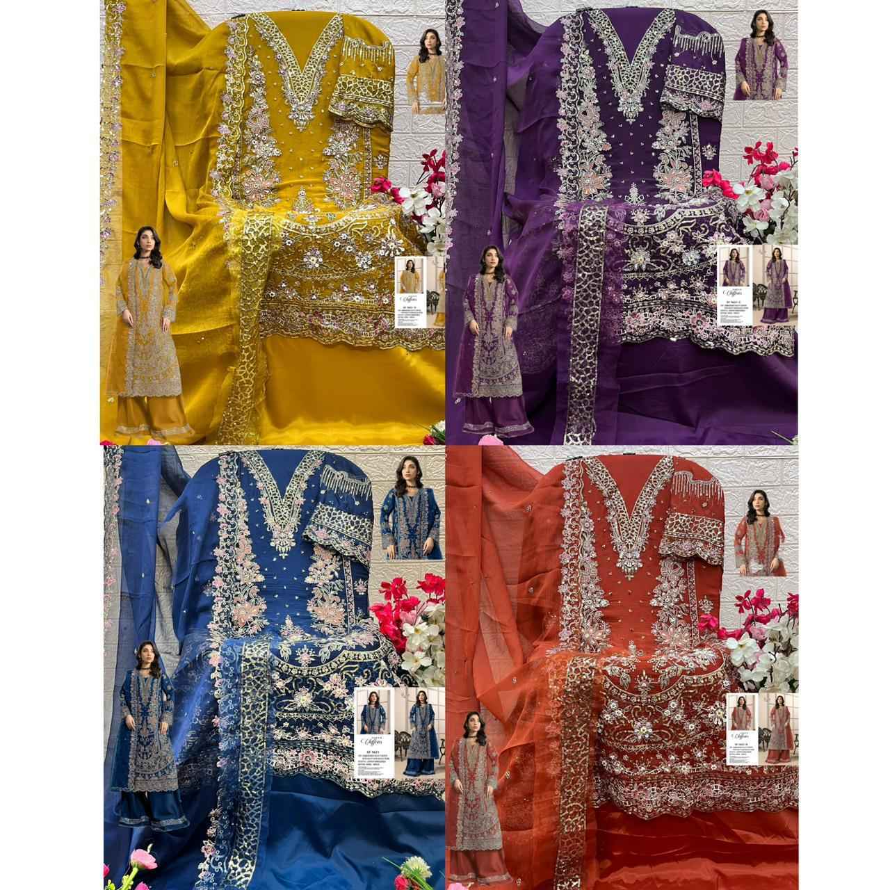 Shree Fabs D No SF-5621 Chiffon Dress Material (4 pcs Catalogue)