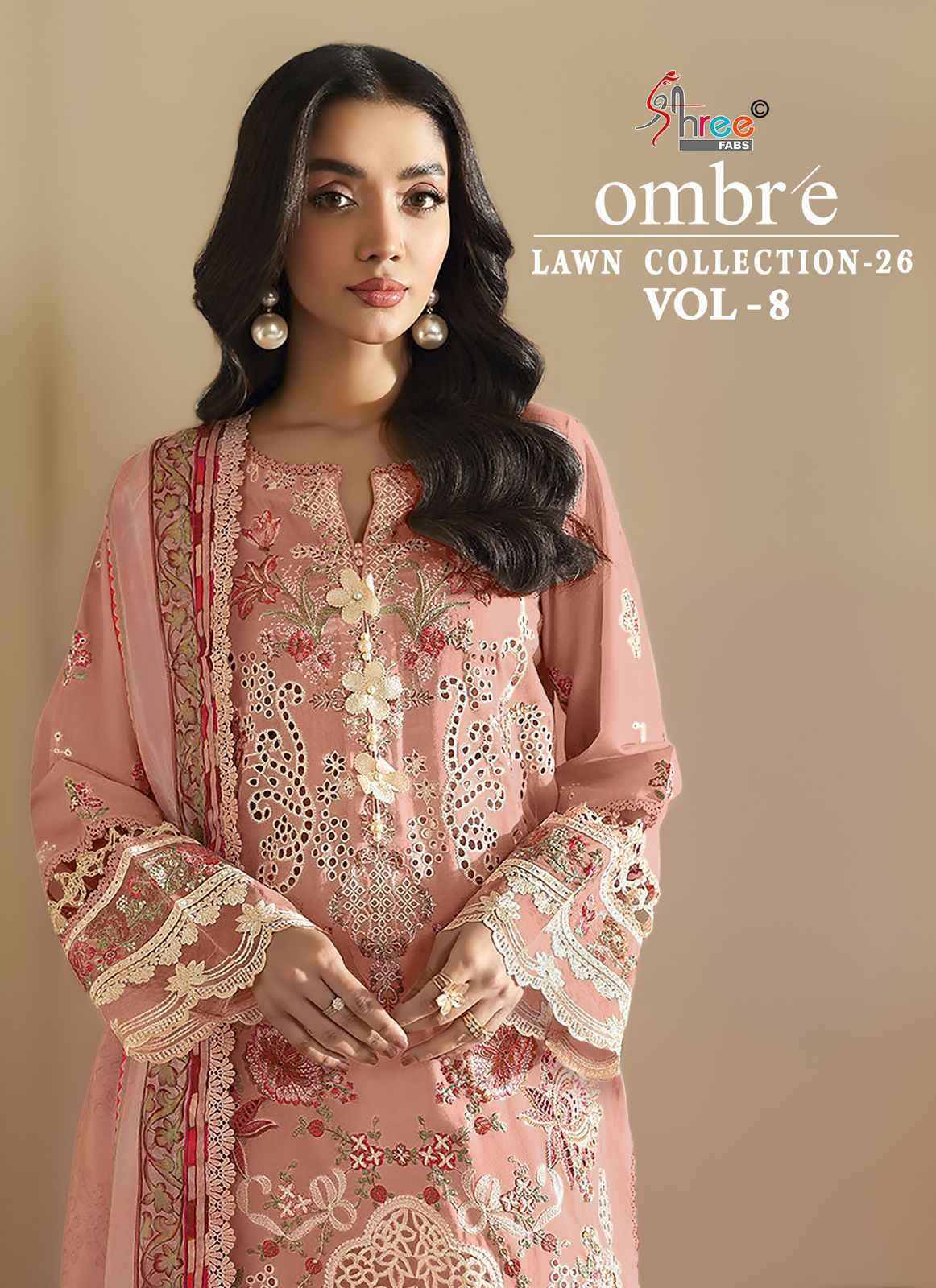 Shree Fabs Ombre Lawn Collection 26 Vol-8 Cotton Dress Material (8 pcs Catalogue)