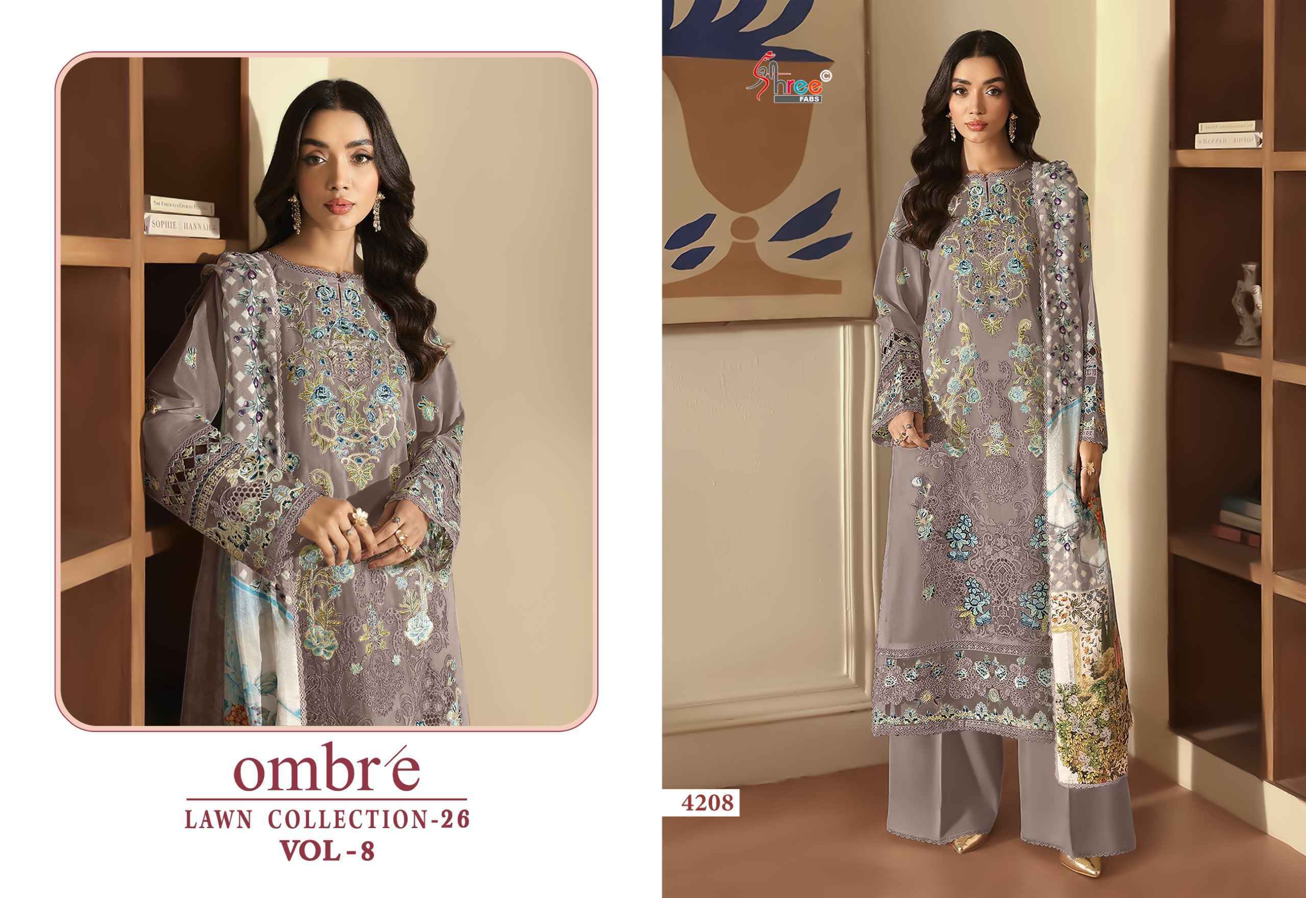 Shree Fabs Ombre Lawn Collection 26 Vol-8 Cotton Dress Material (8 pcs Catalogue)