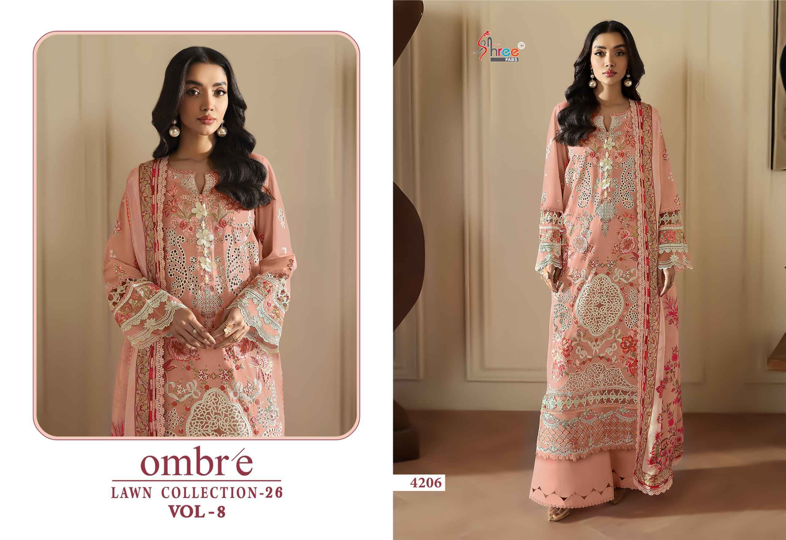Shree Fabs Ombre Lawn Collection 26 Vol-8 Cotton Dress Material (8 pcs Catalogue)