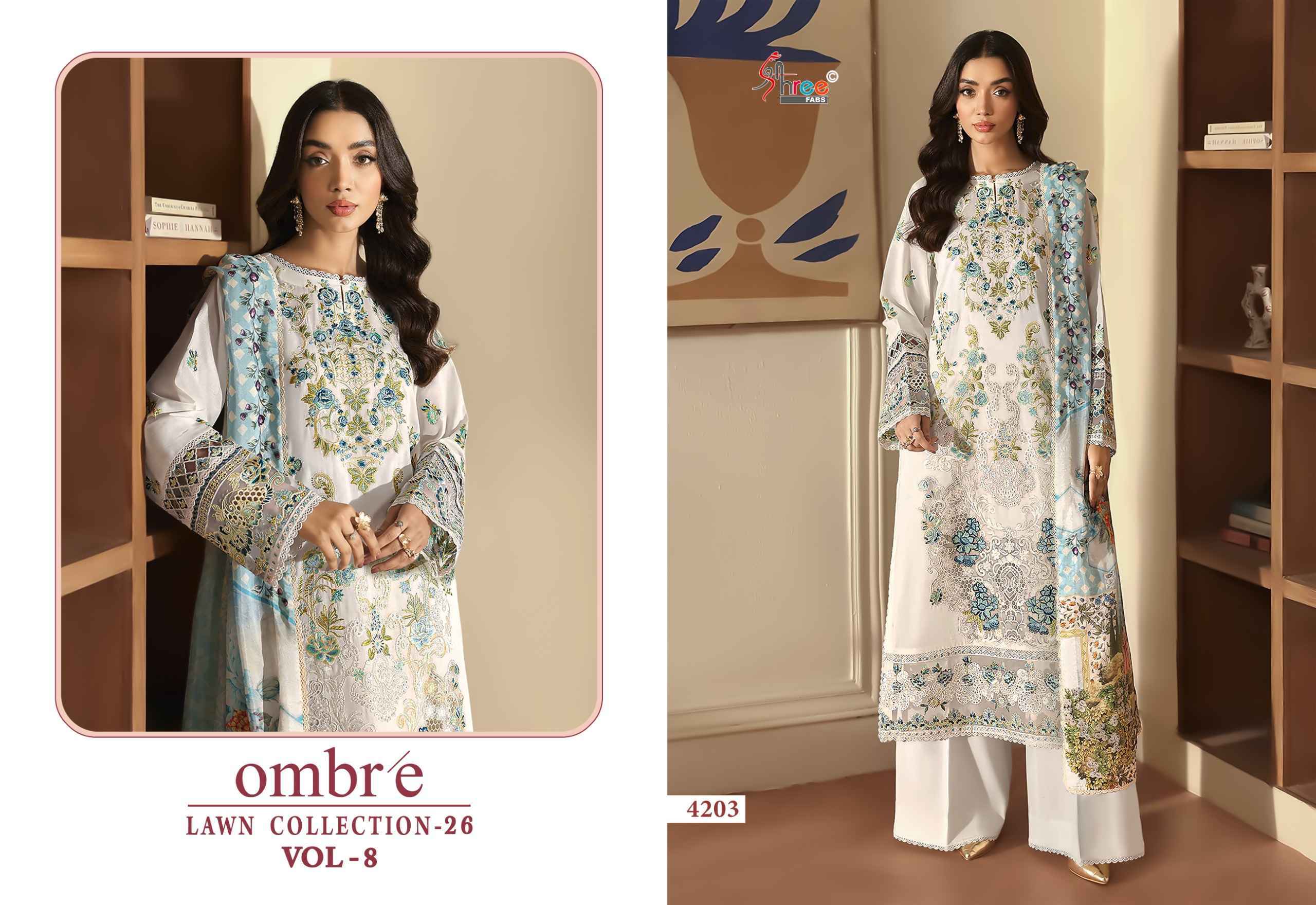 Shree Fabs Ombre Lawn Collection 26 Vol-8 Cotton Dress Material (8 pcs Catalogue)