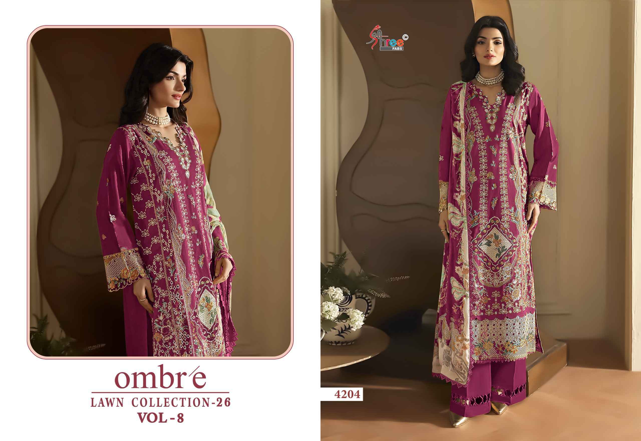 Shree Fabs Ombre Lawn Collection 26 Vol-8 Cotton Dress Material (8 pcs Catalogue)