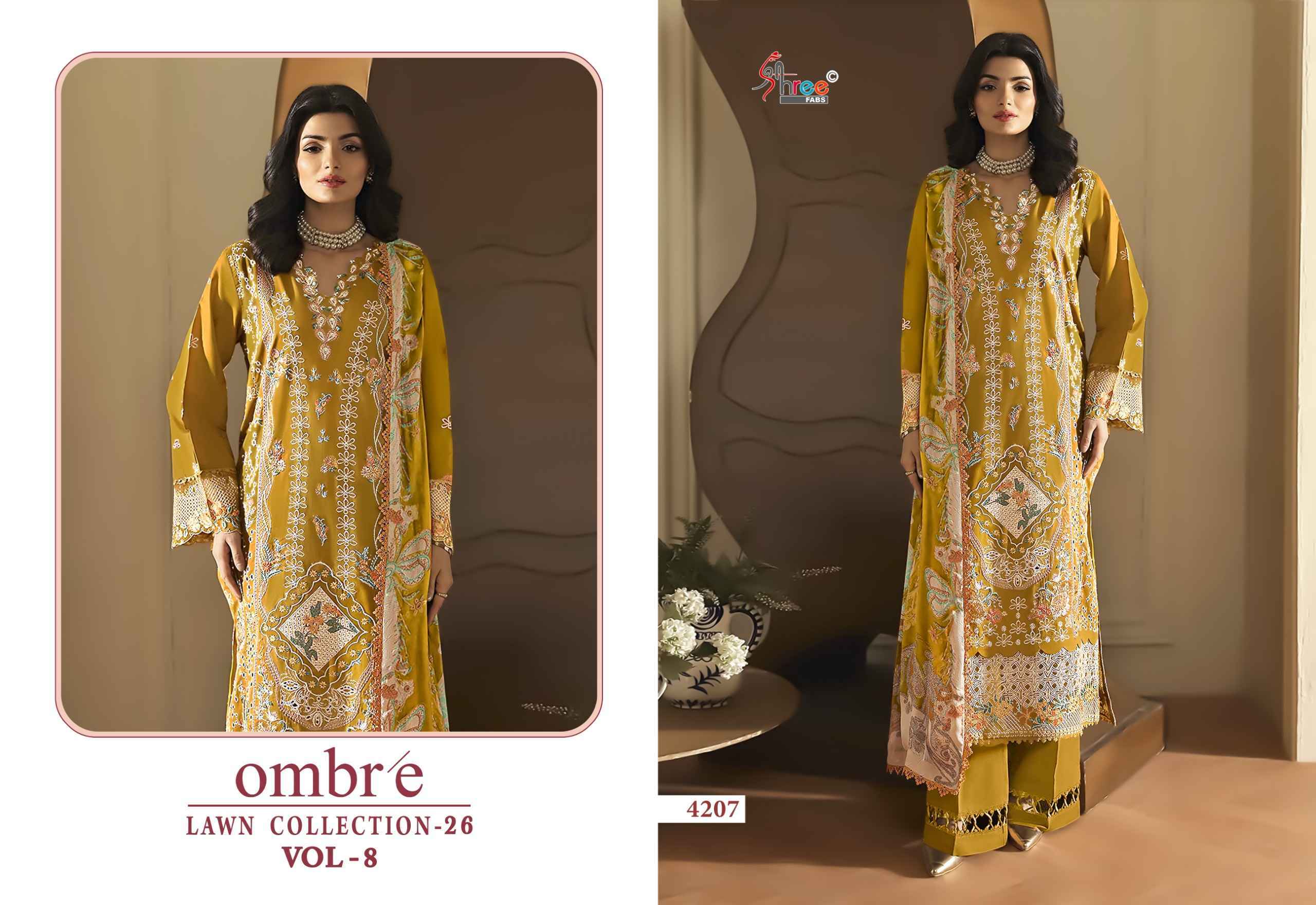 Shree Fabs Ombre Lawn Collection 26 Vol-8 Cotton Dress Material (8 pcs Catalogue)