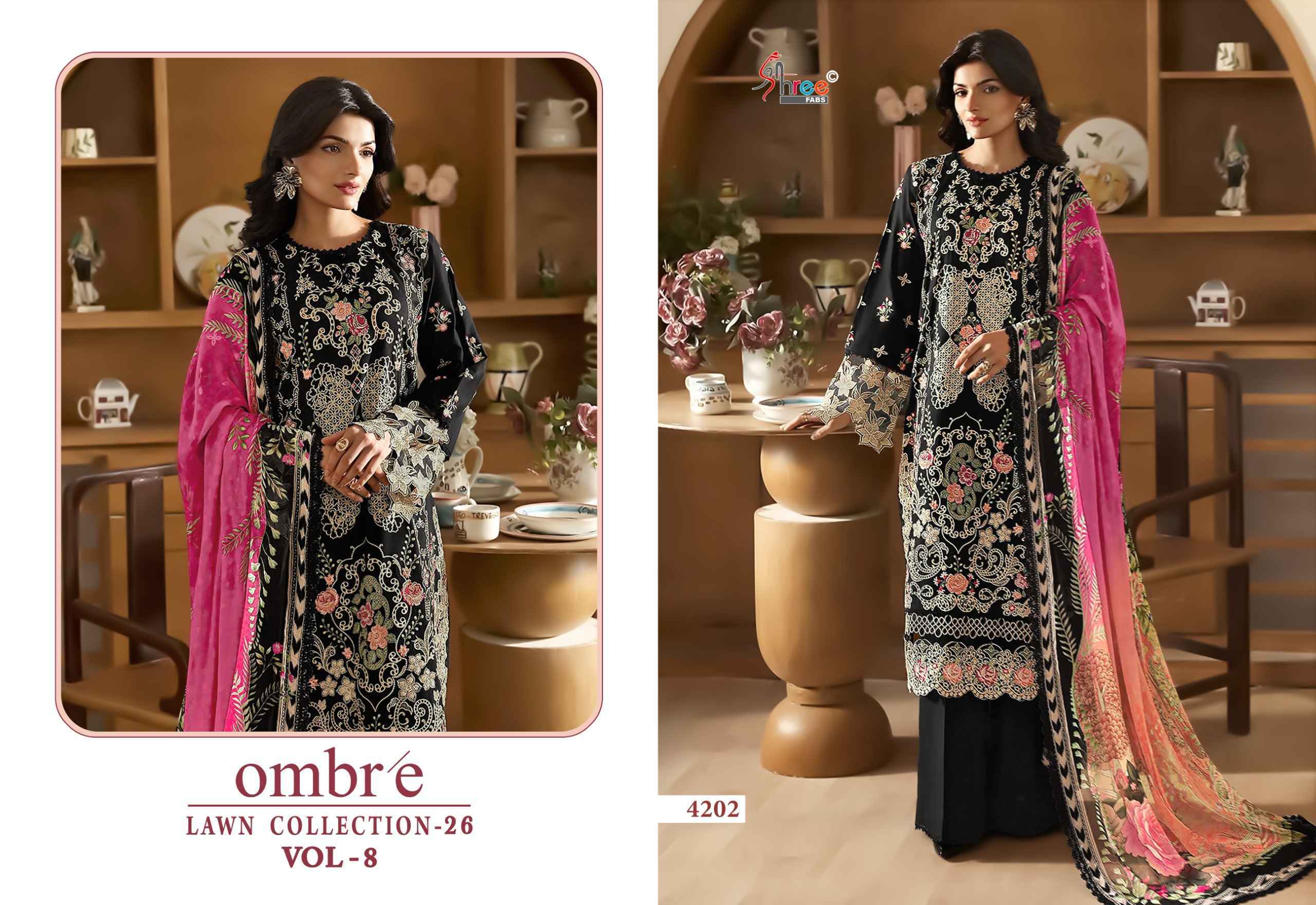 Shree Fabs Ombre Lawn Collection 26 Vol-8 Cotton Dress Material (8 pcs Catalogue)
