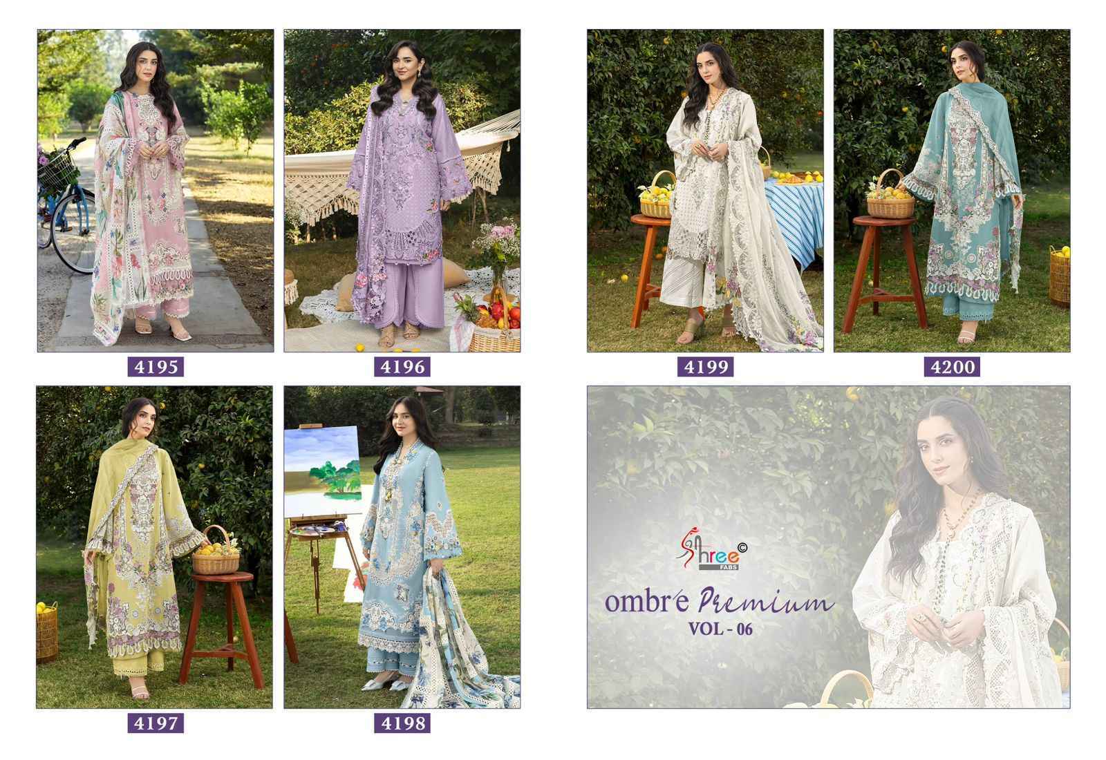 Shree Fabs Ombre Premium Vol-6 Cotton Dress Material (6 pcs Catalogue)