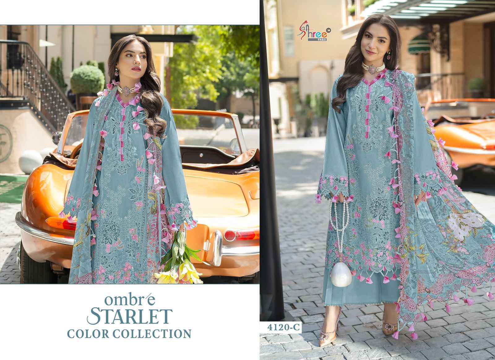 Shree Fabs Ombre Starlet Color Collection Cotton Dress Material (4 pcs Catalogue)