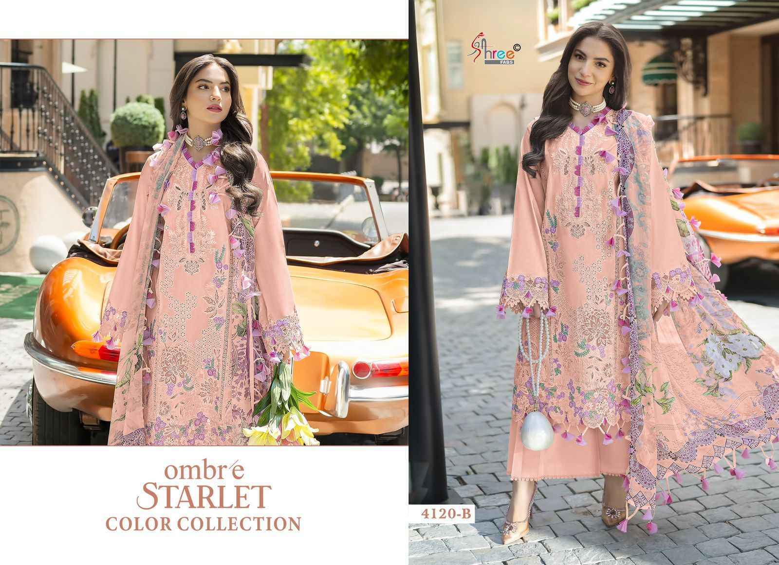 Shree Fabs Ombre Starlet Color Collection Cotton Dress Material (4 pcs Catalogue)