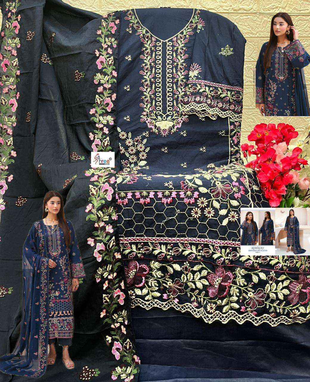Shree Fabs Riwayat Embroidered Lawn Collection Vol-1 Cotton Dress Material (5 pcs Catalogue)