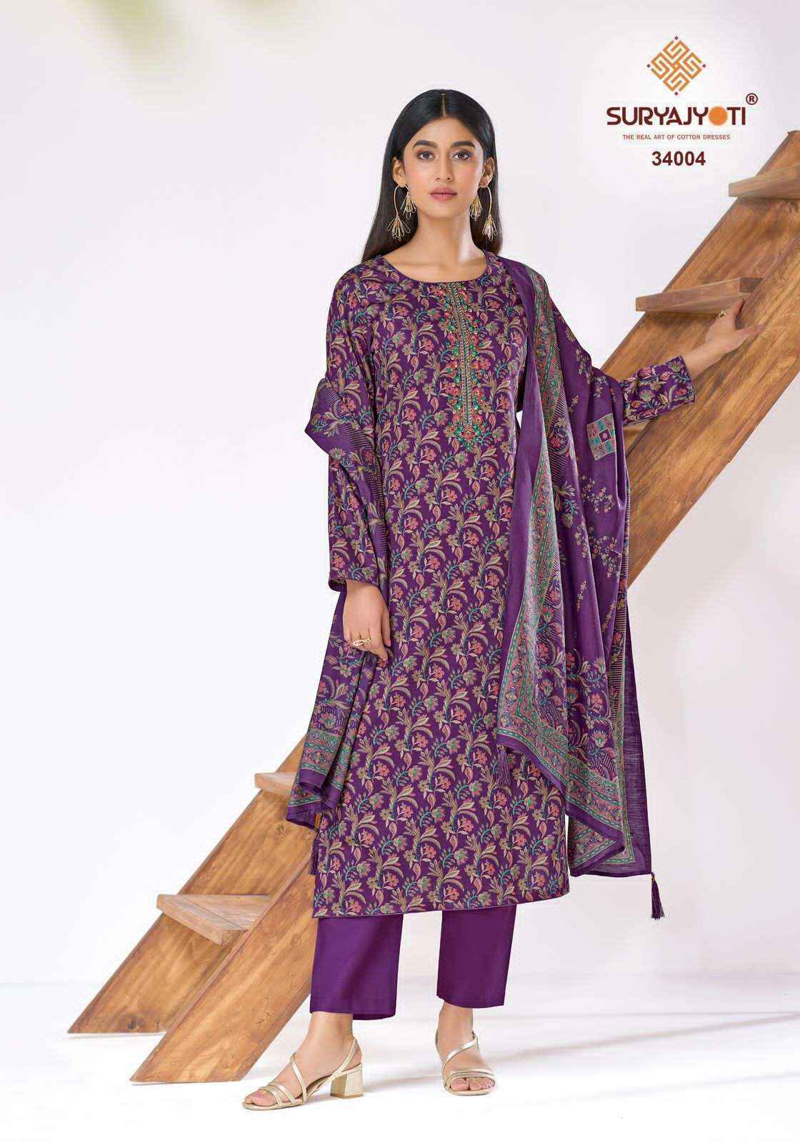 Suryajyoti Kalki Vol-34 Jam Satin Dress Material (8 Pcs Catalouge)