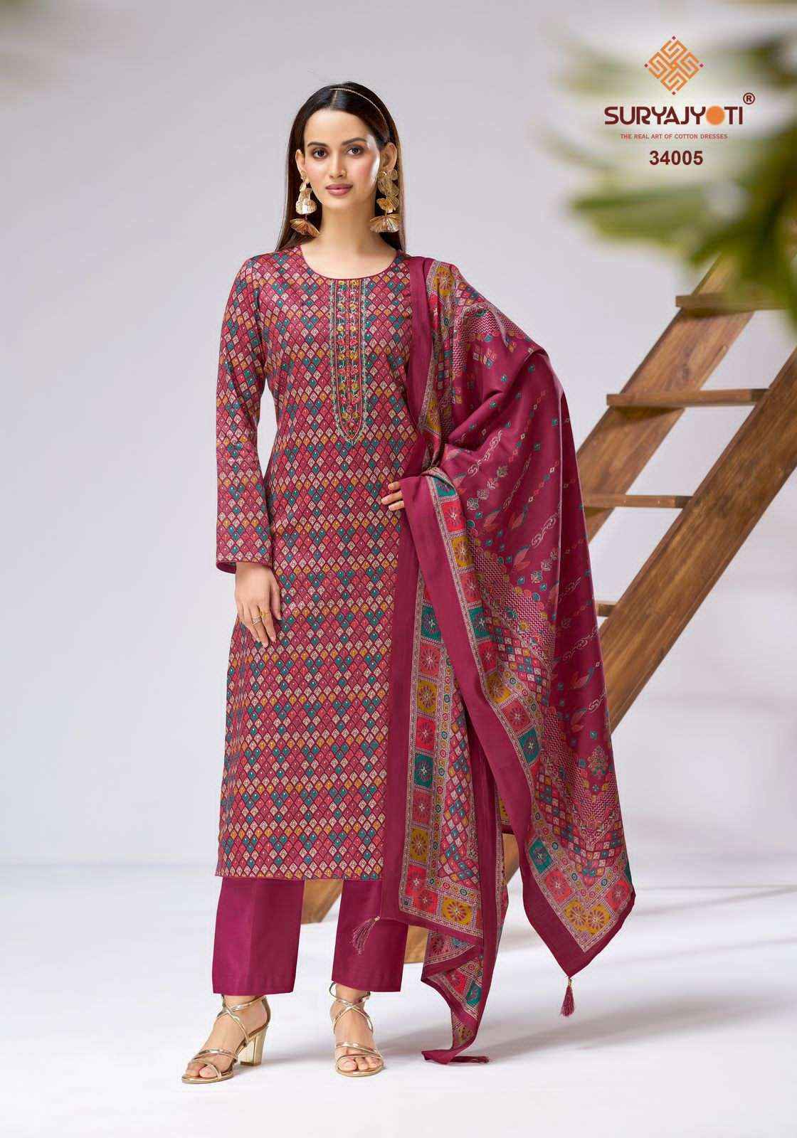 Suryajyoti Kalki Vol-34 Jam Satin Dress Material (8 Pcs Catalouge)