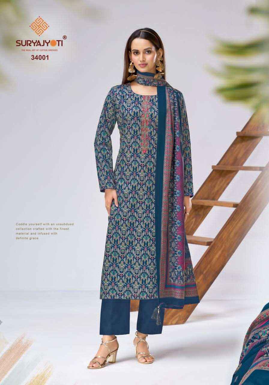 Suryajyoti Kalki Vol-34 Jam Satin Dress Material (8 Pcs Catalouge)