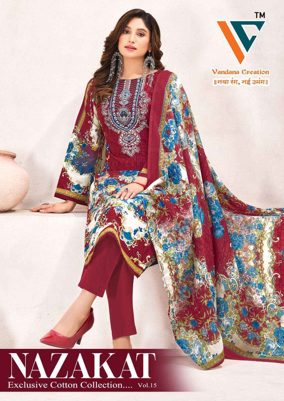 Vandana Creation Nazakat Vol-15 Cotton Dress Material (8 pcs Catalogue)