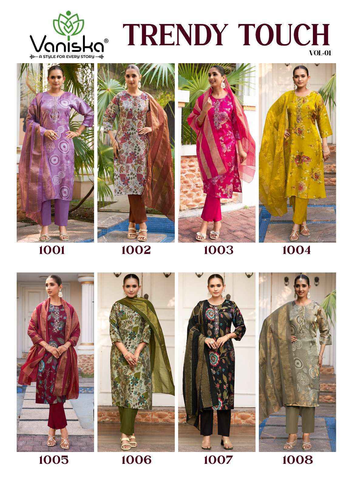 Vaniska Fashion Trendy Touch Vol-1 SilkReadymade Suit (8 pcs Catalogue)