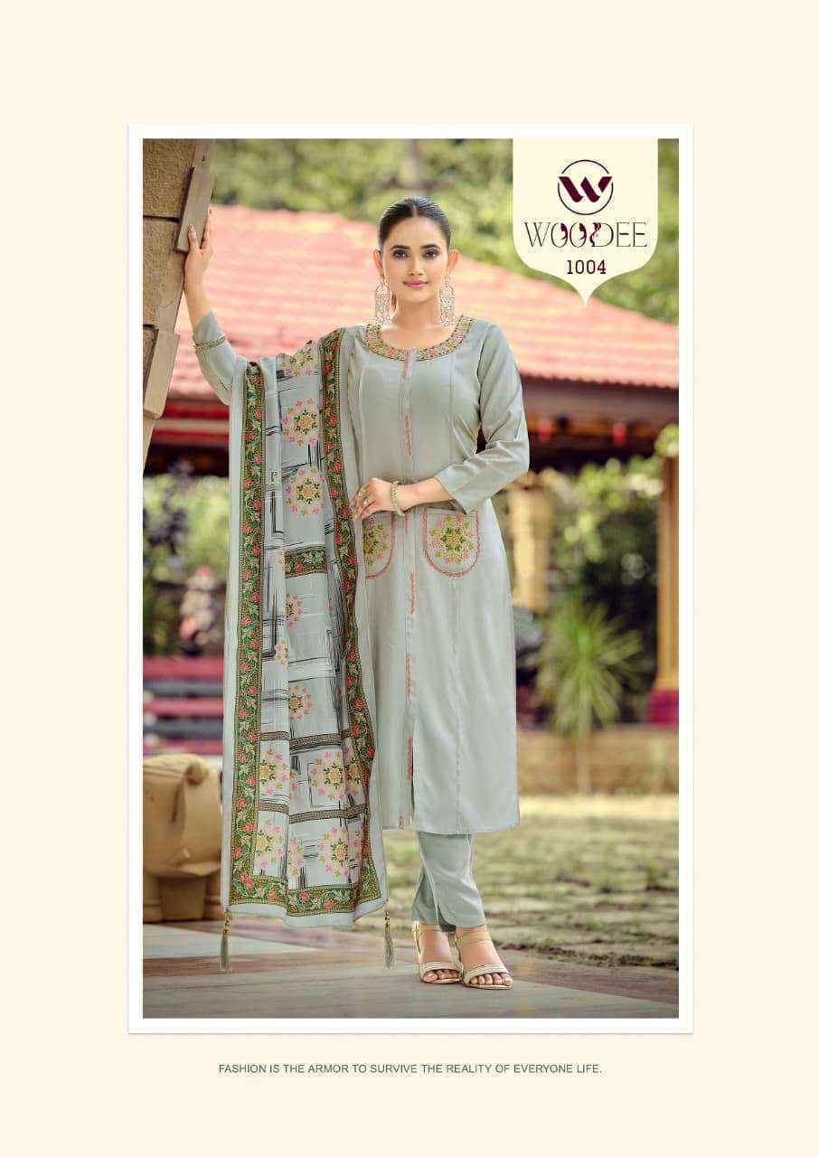 Woodee Pari Rayon Readymade Suit (6 pcs atalogue)