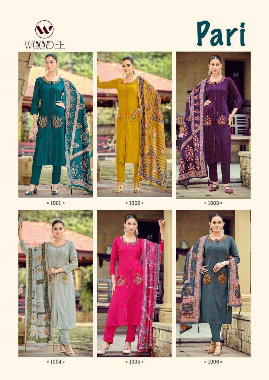 Woodee Pari Rayon Readymade Suit (6 pcs atalogue)