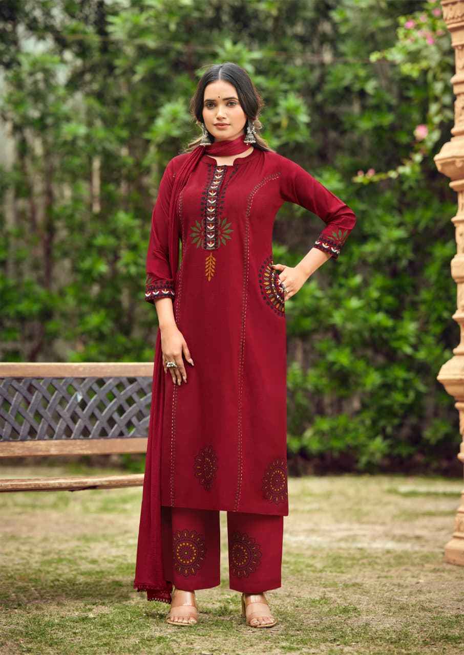Woodee Saanvi Rayon Readymade Suit (6 pcs catalogue)